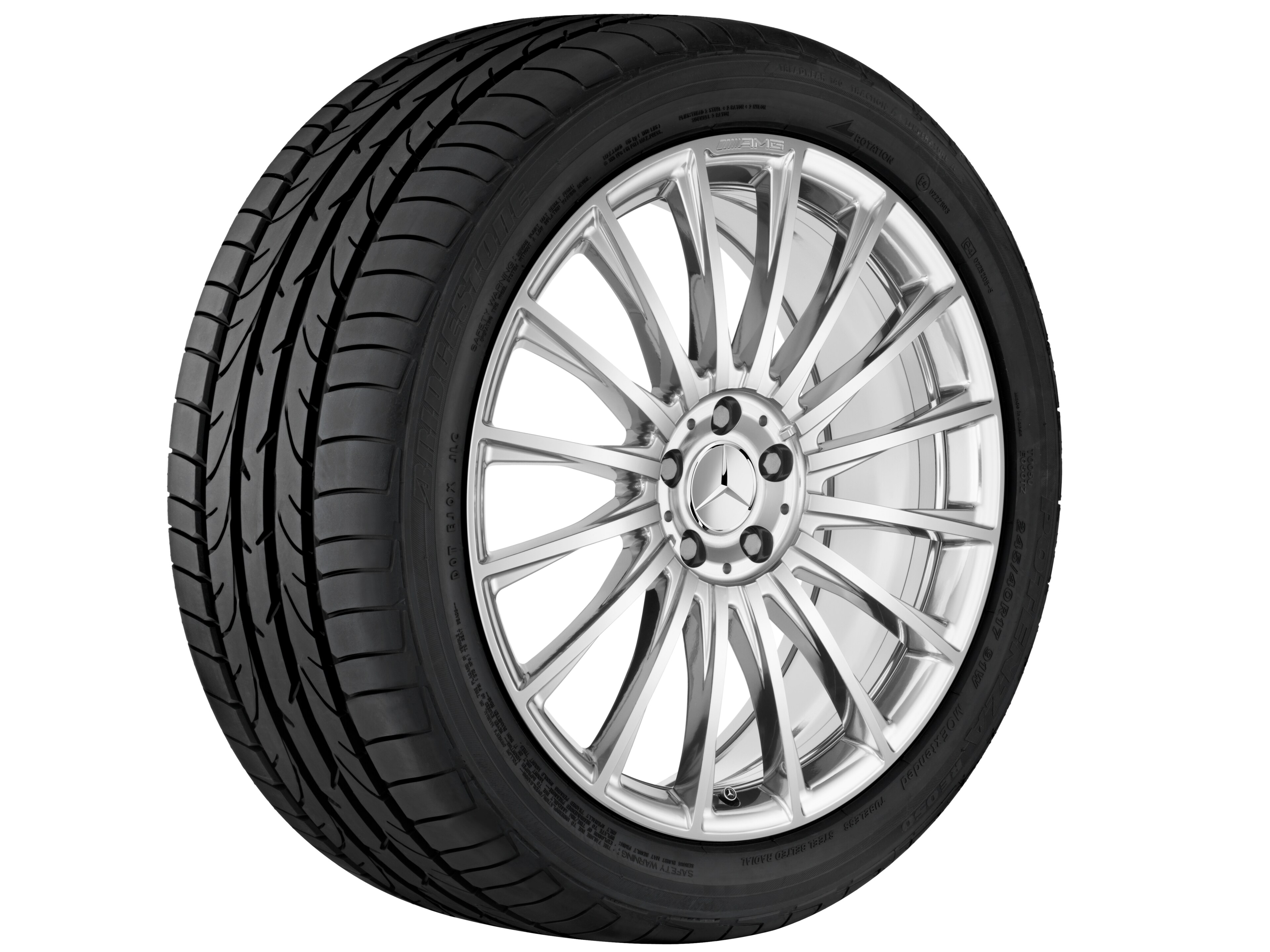 Cerchio fucinato AMG con design a razze multiple, 50,8 cm (20 pollici) - 8,5 J x 20 ET 39, grigio titanio, lucidato ad alta lucidità