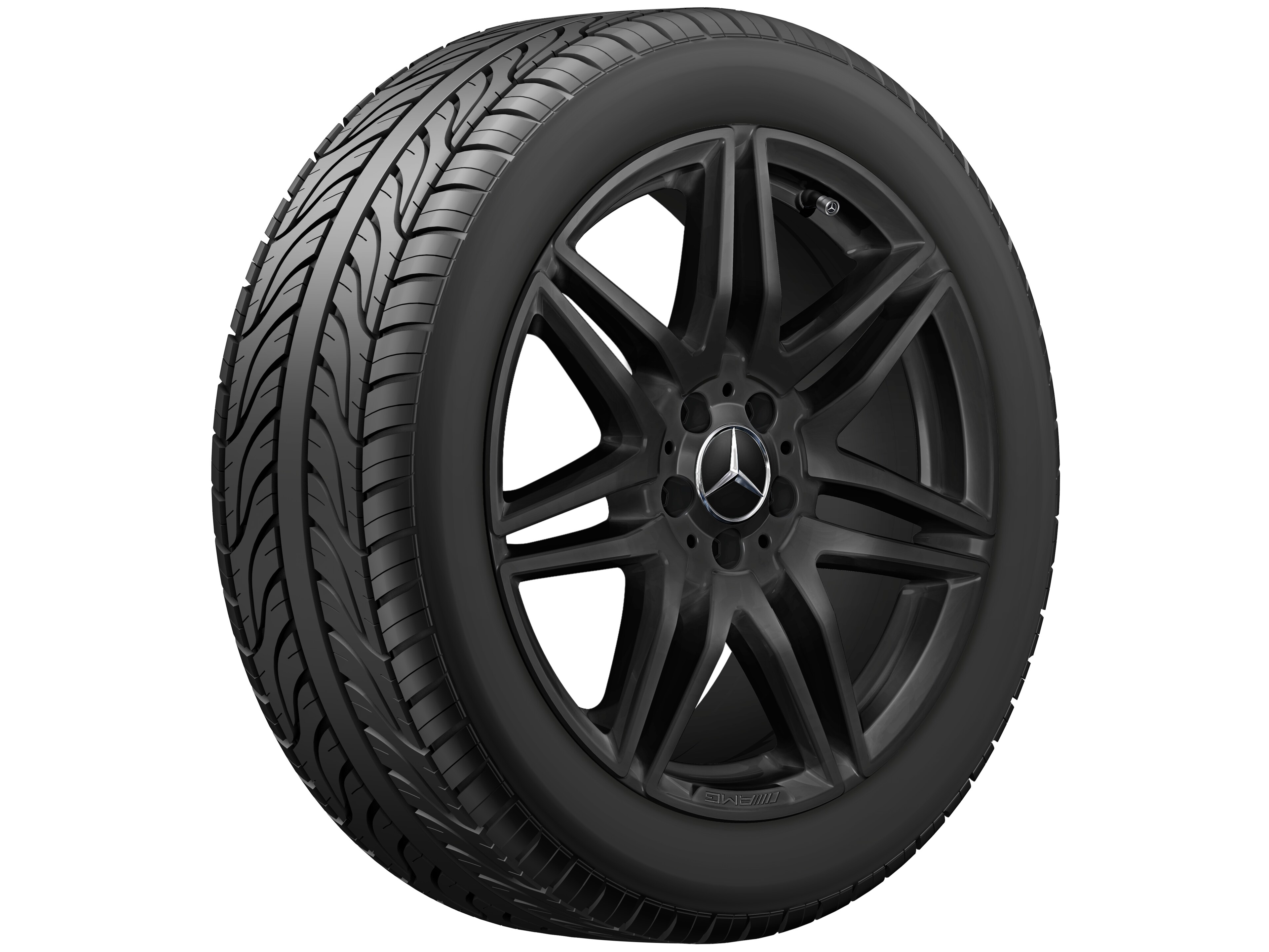 Cerchio a 7 doppie razze AMG, 48,3 cm (19 pollici) - 8 J x 19 ET 52, colore nero, lucido