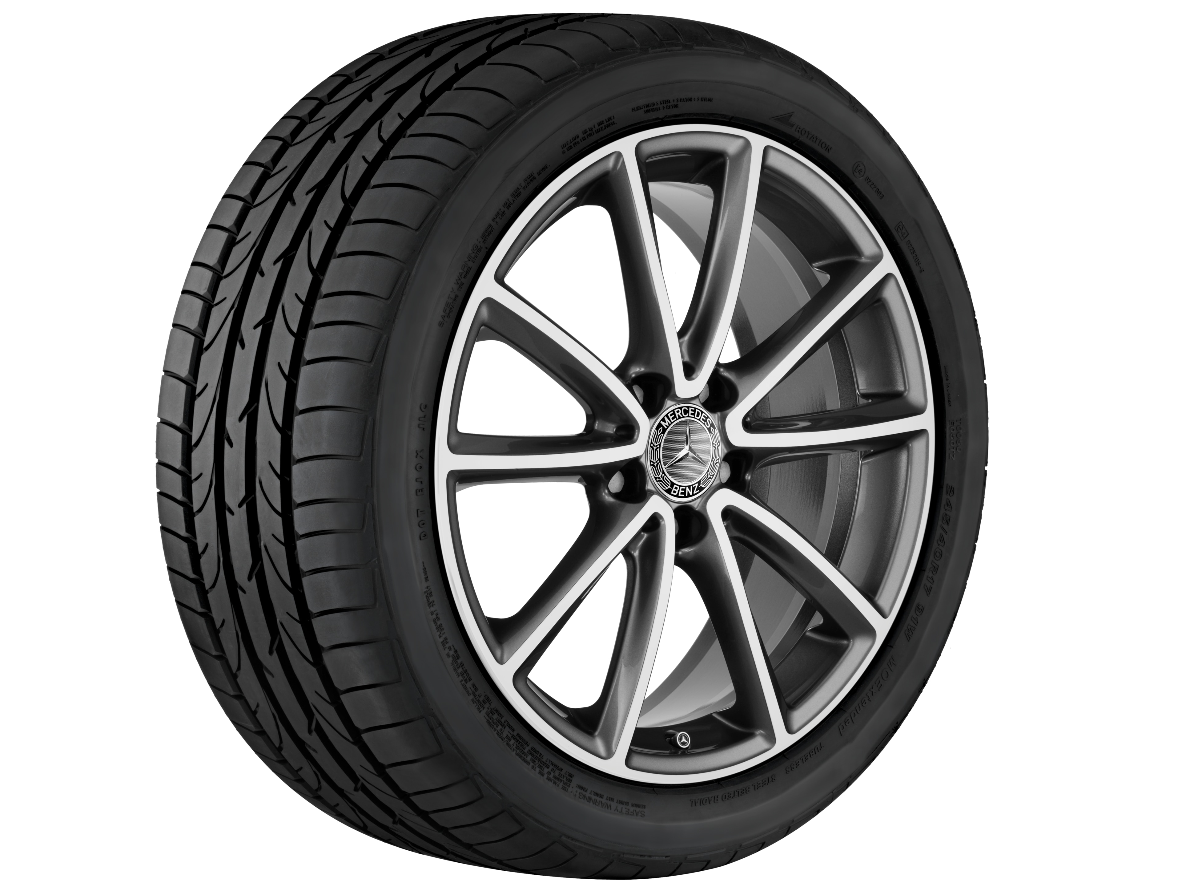 5-Doppelspeichen-Rad, 45,7 cm (18 Zoll), glanzgedreht - 7,5 J x 18 ET 42, tremolit-metallic, glanzgedreht