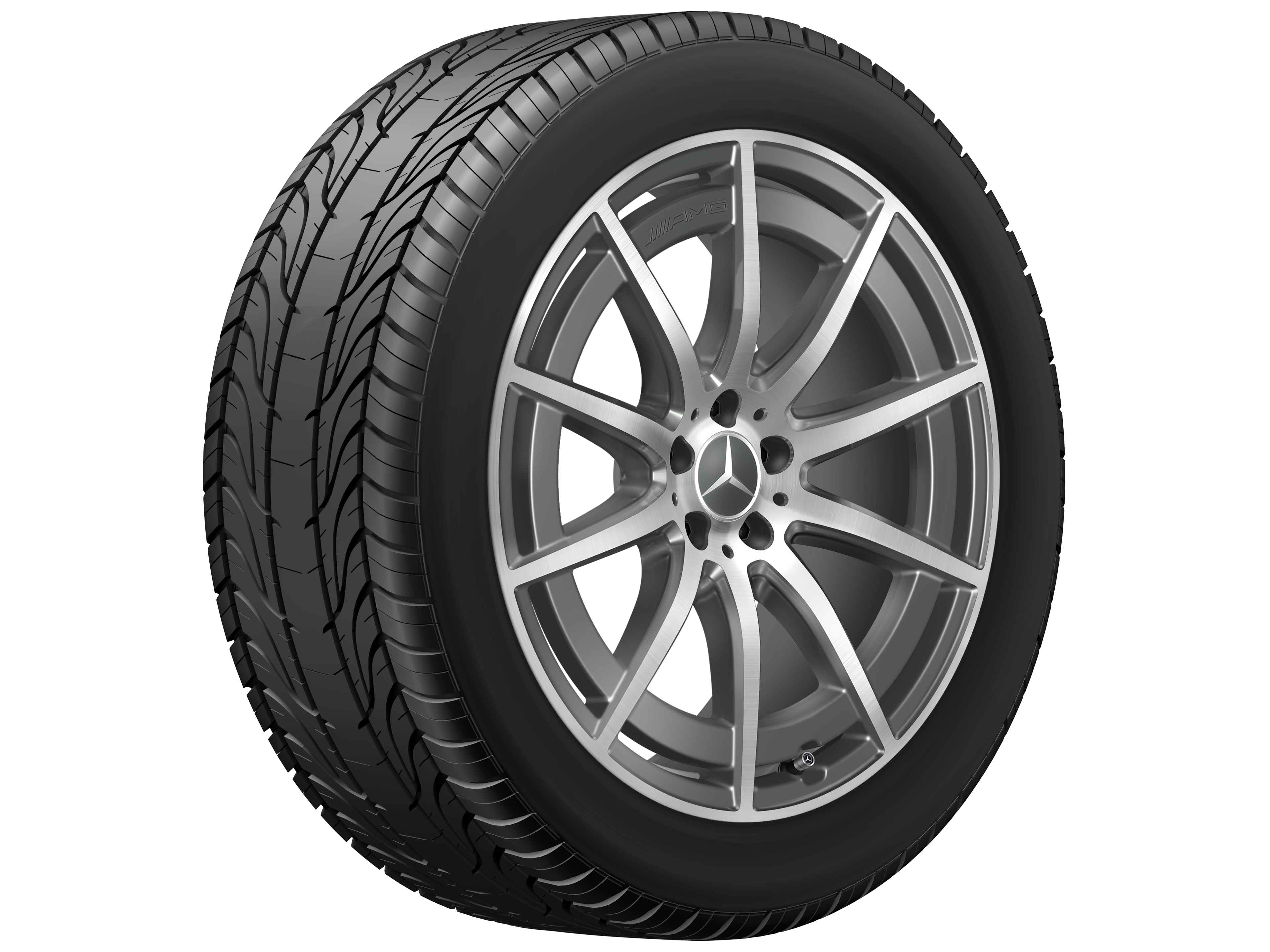 Cerchio a 10 razze AMG, 53,3 cm (21 pollici) - 9 J x 21 ET 36, Grigio tantalio, Tornitura a specchio