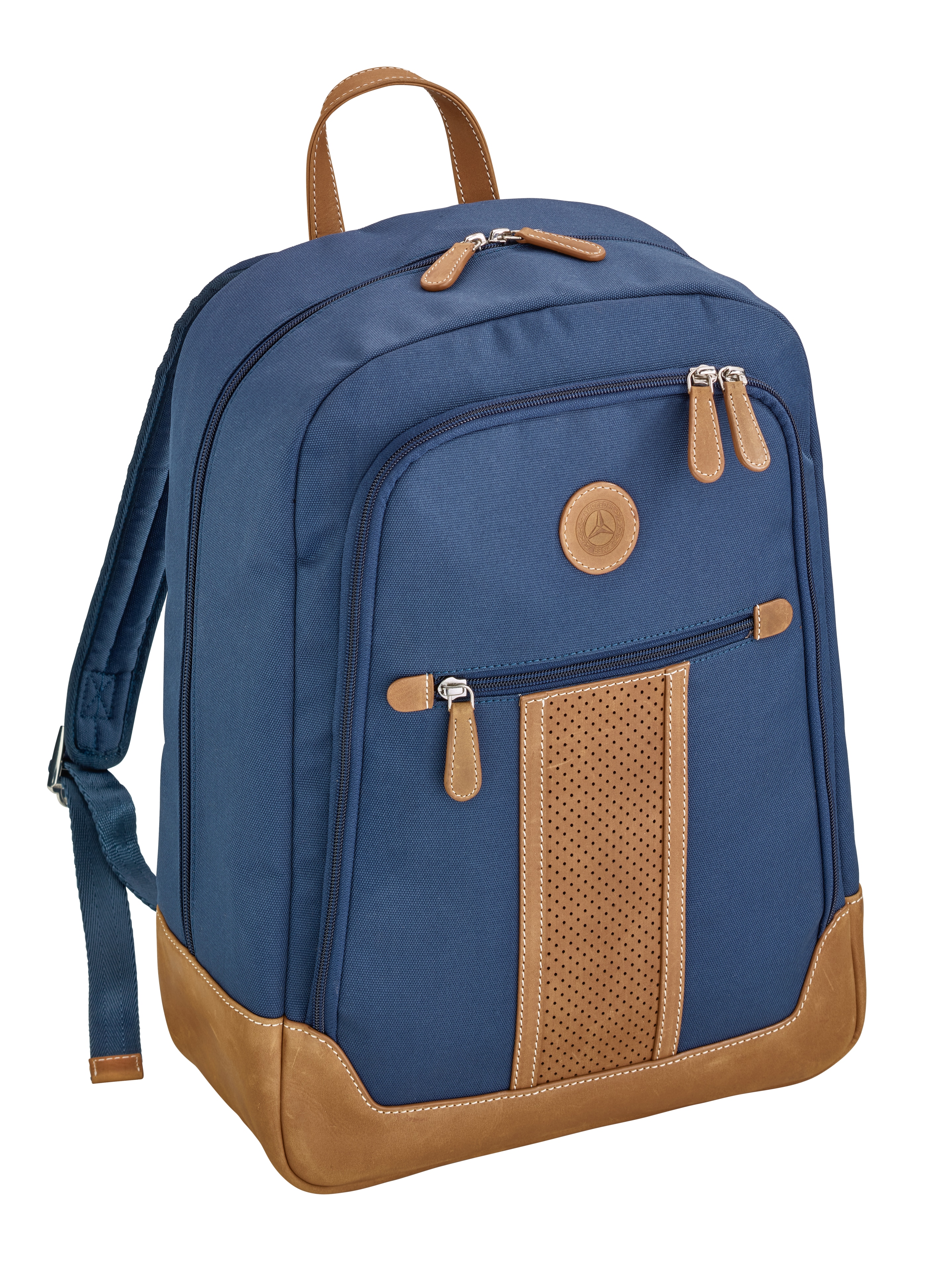 Zaino - blu / cognac, Poliestere (riciclato)