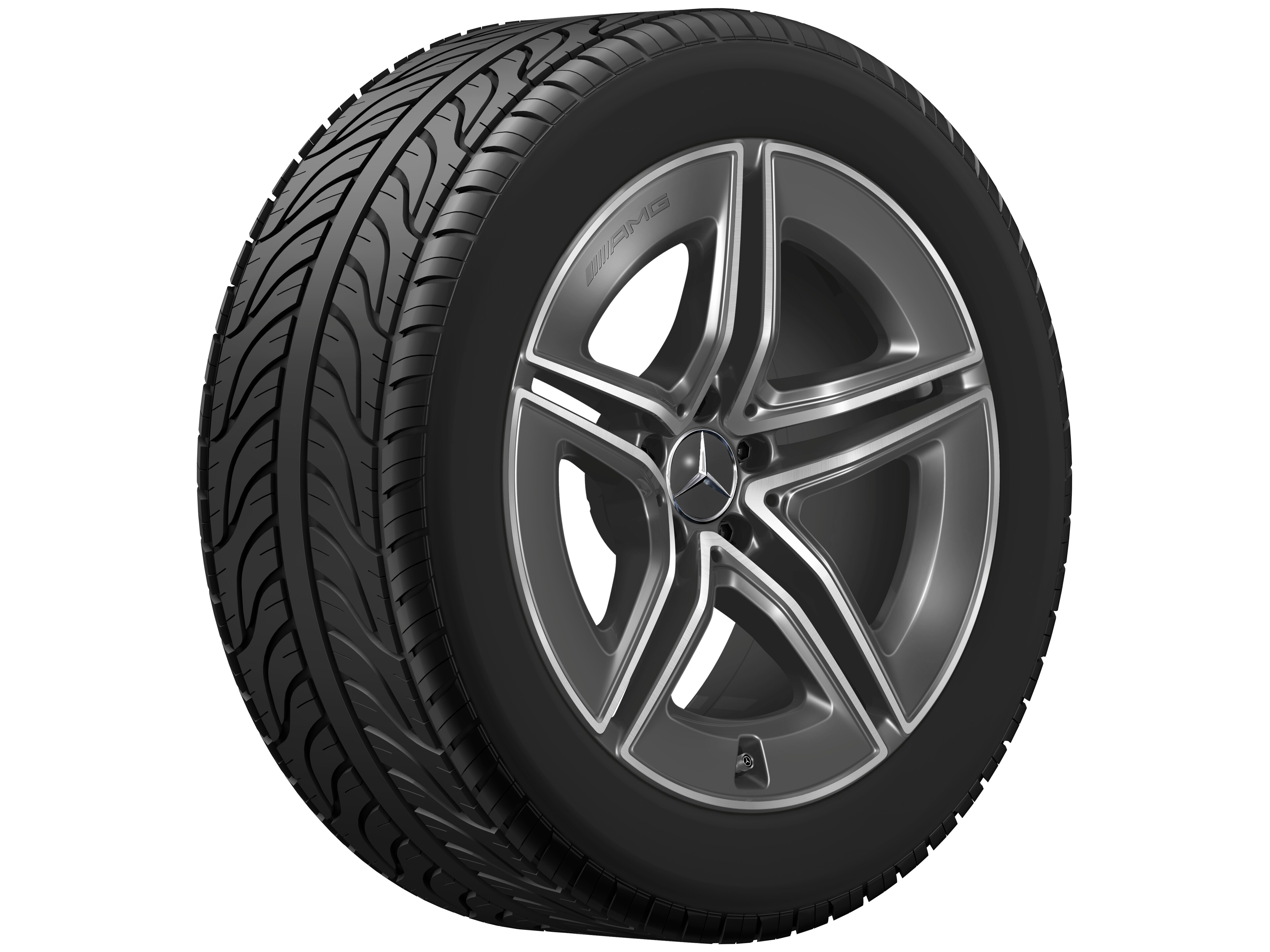 AMG 5-Doppelspeichen-Rad, 48,3 cm (19 Zoll) - 8 J x 19 ET 21,5, tantalgrau, glanzgedreht
