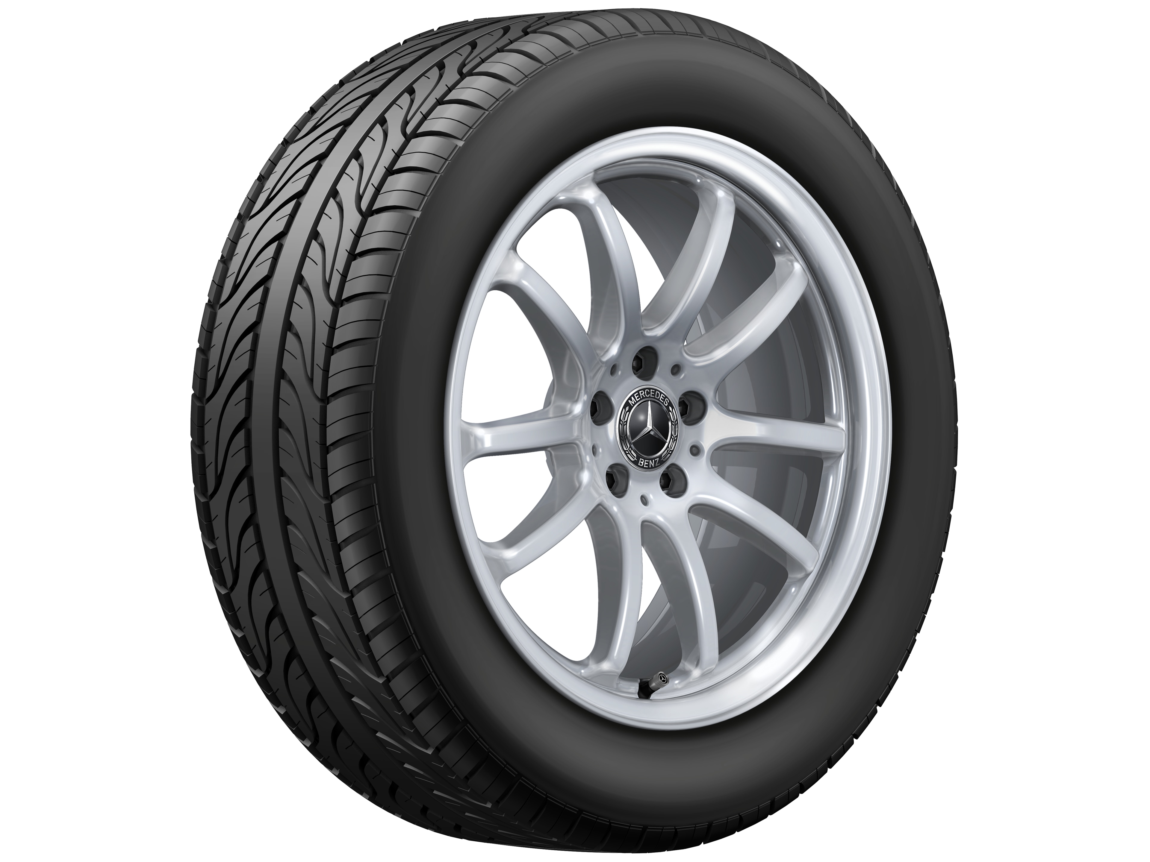 Cerchio a razze multiple, 48,3 cm (19 pollici) - 8 J x 19 ET 30,5, argento vanadio