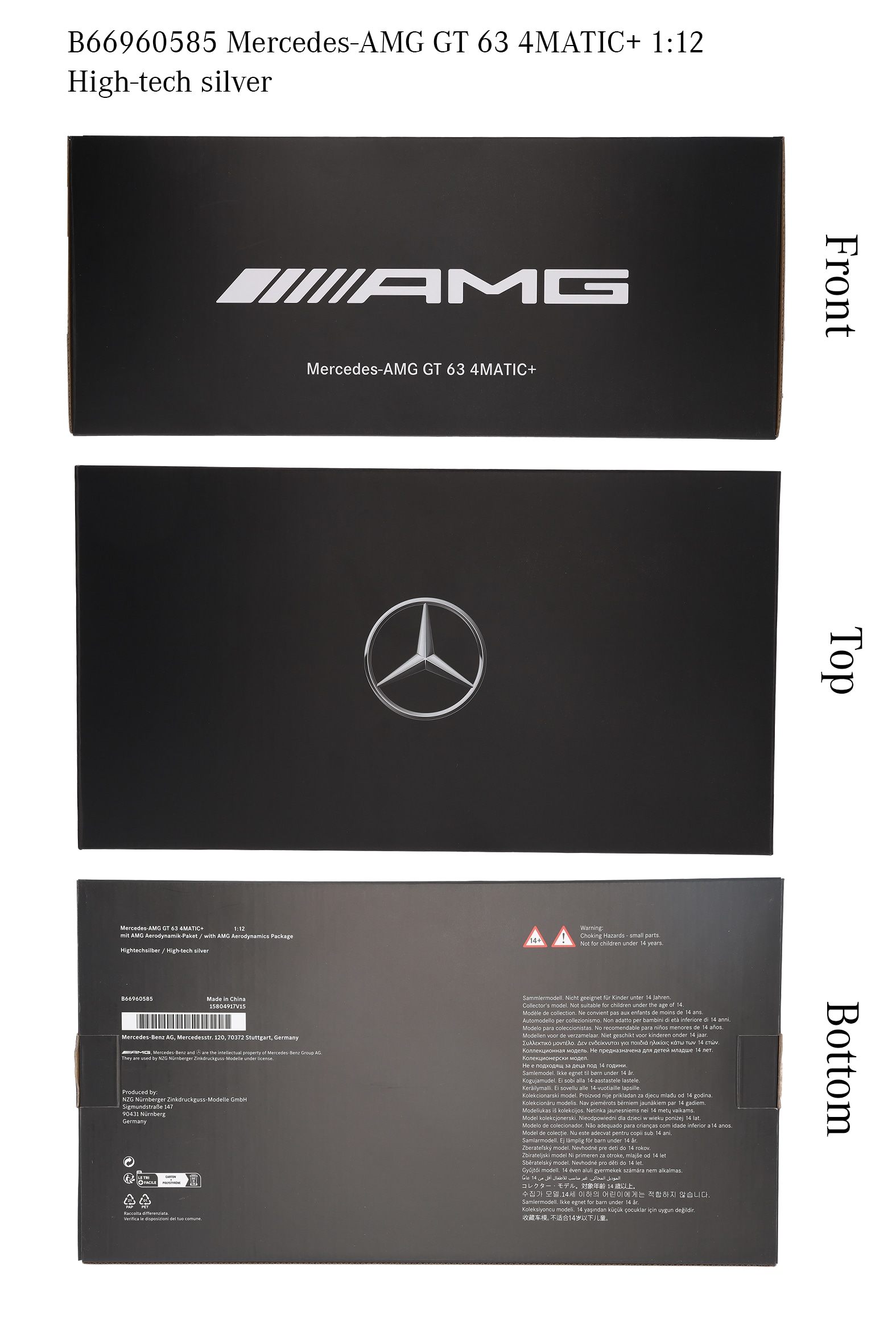 Mercedes-AMG GT 63 4MATIC+ - Argento high-tech, NZG, 1:12