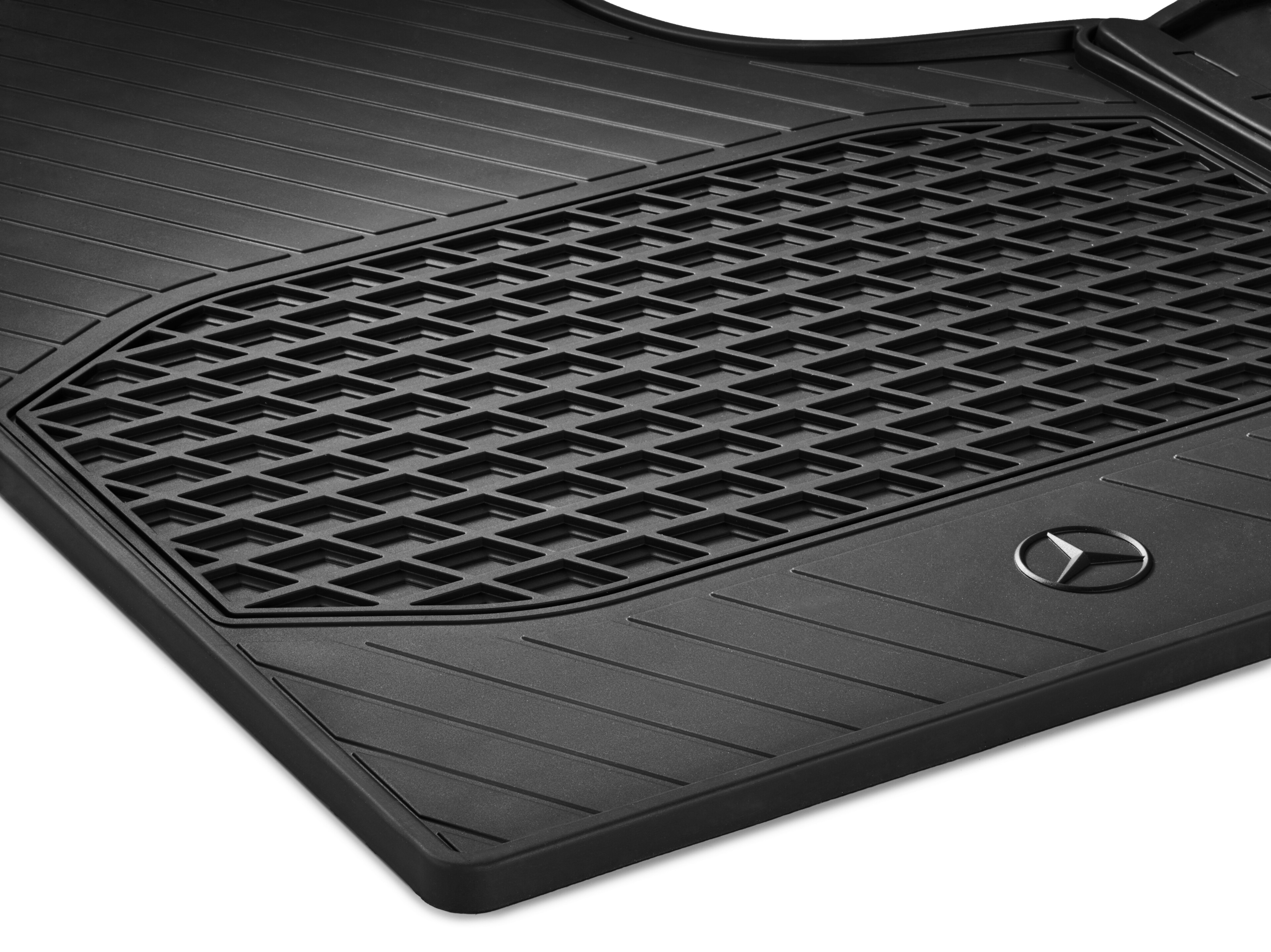 Tappetini in gomma, Tappetino lato guida & lato passeggero anteriore, con S23 (sedile lato passeggero anteriore a 2 posti), senza canale di ventilazione nel pianale (H00), 2 pezzi - RL, colore nero