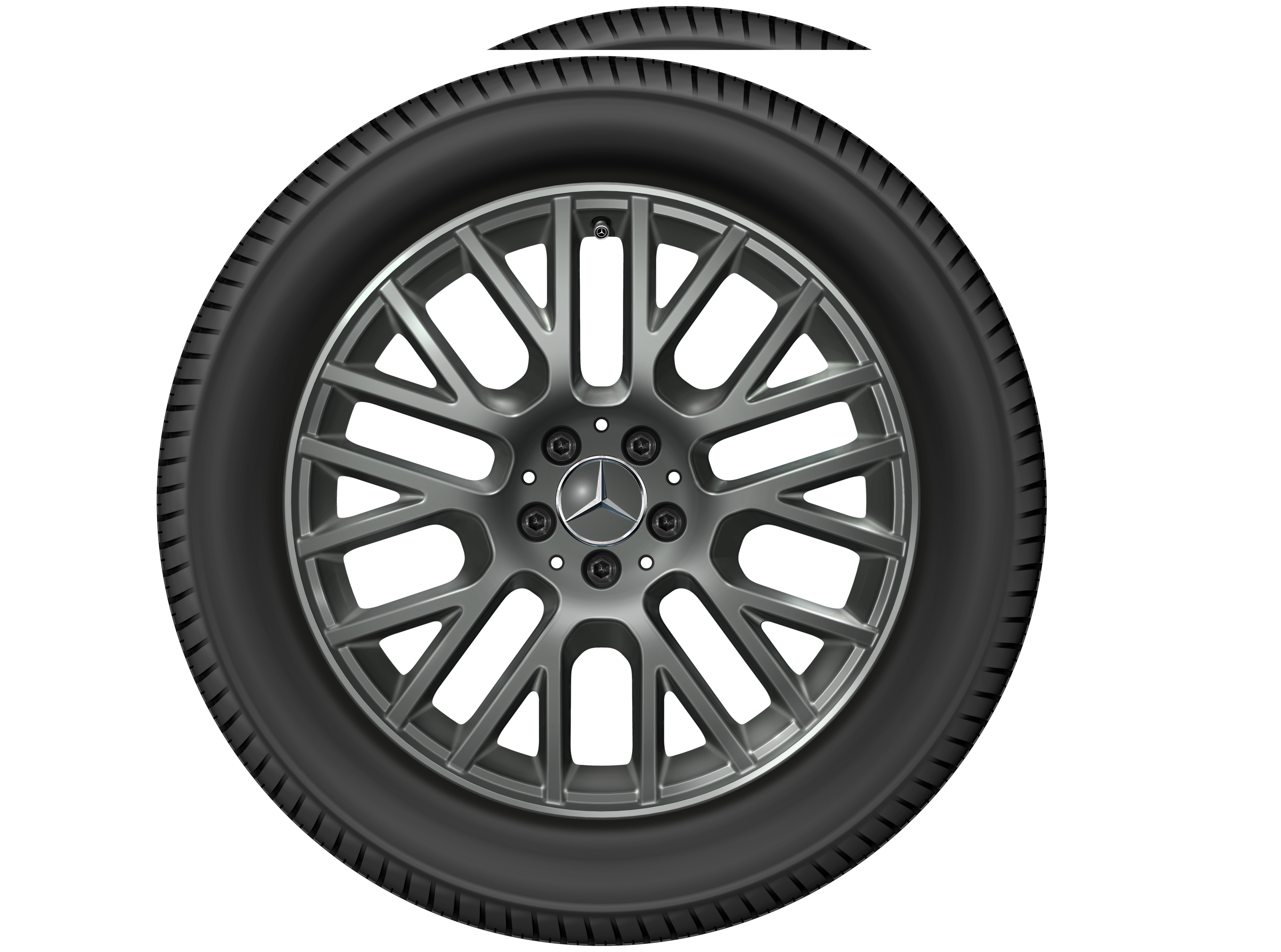 Cerchio con razze Y, 48,3 cm (19 pollici) - 8 J x 19 ET 61, grigio Himalaya, verniciato