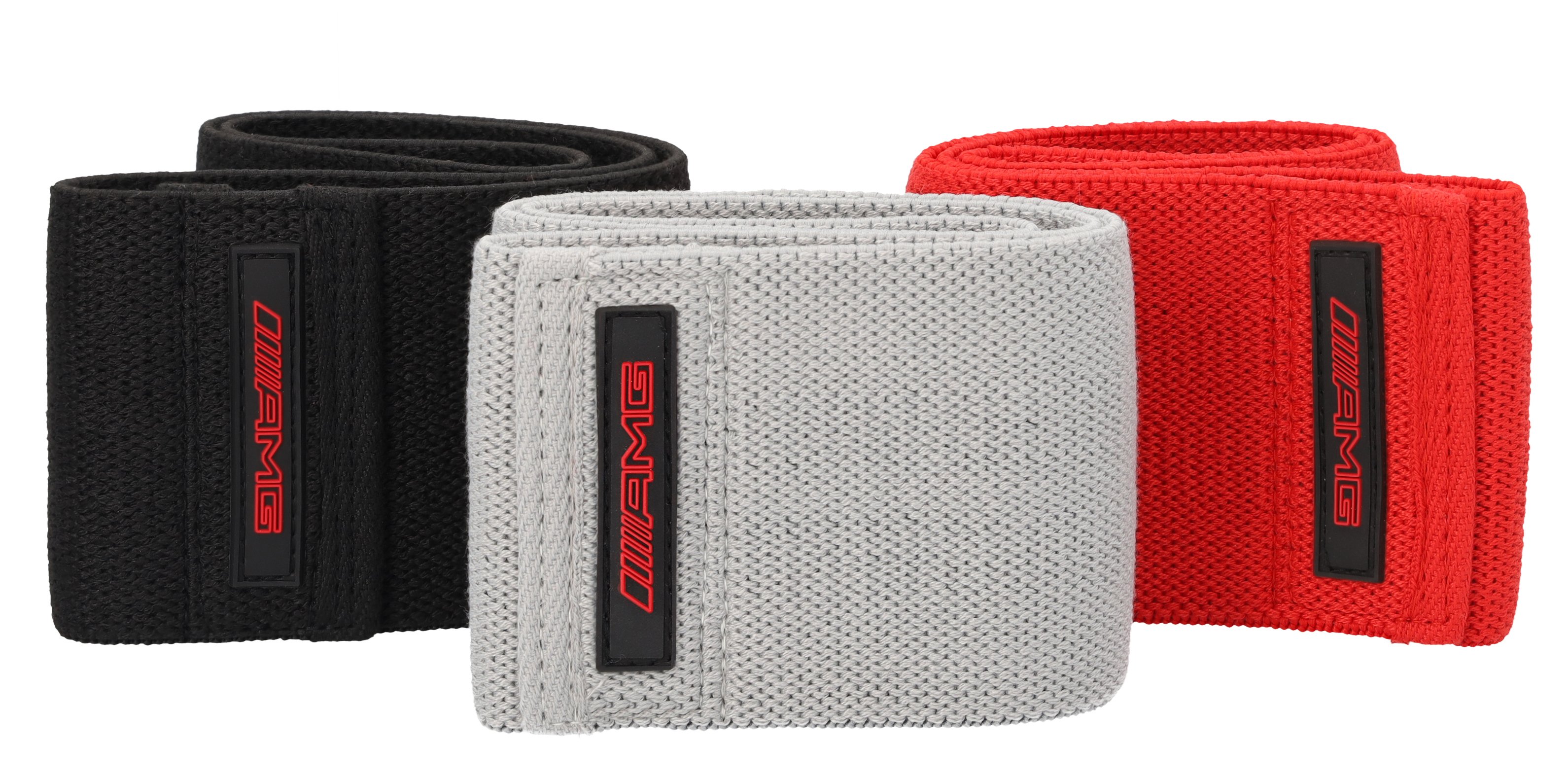 Fasce elastiche fitness AMG, Set da 3 - colore nero / Rosso / Grigia, Poliestere / Lattice