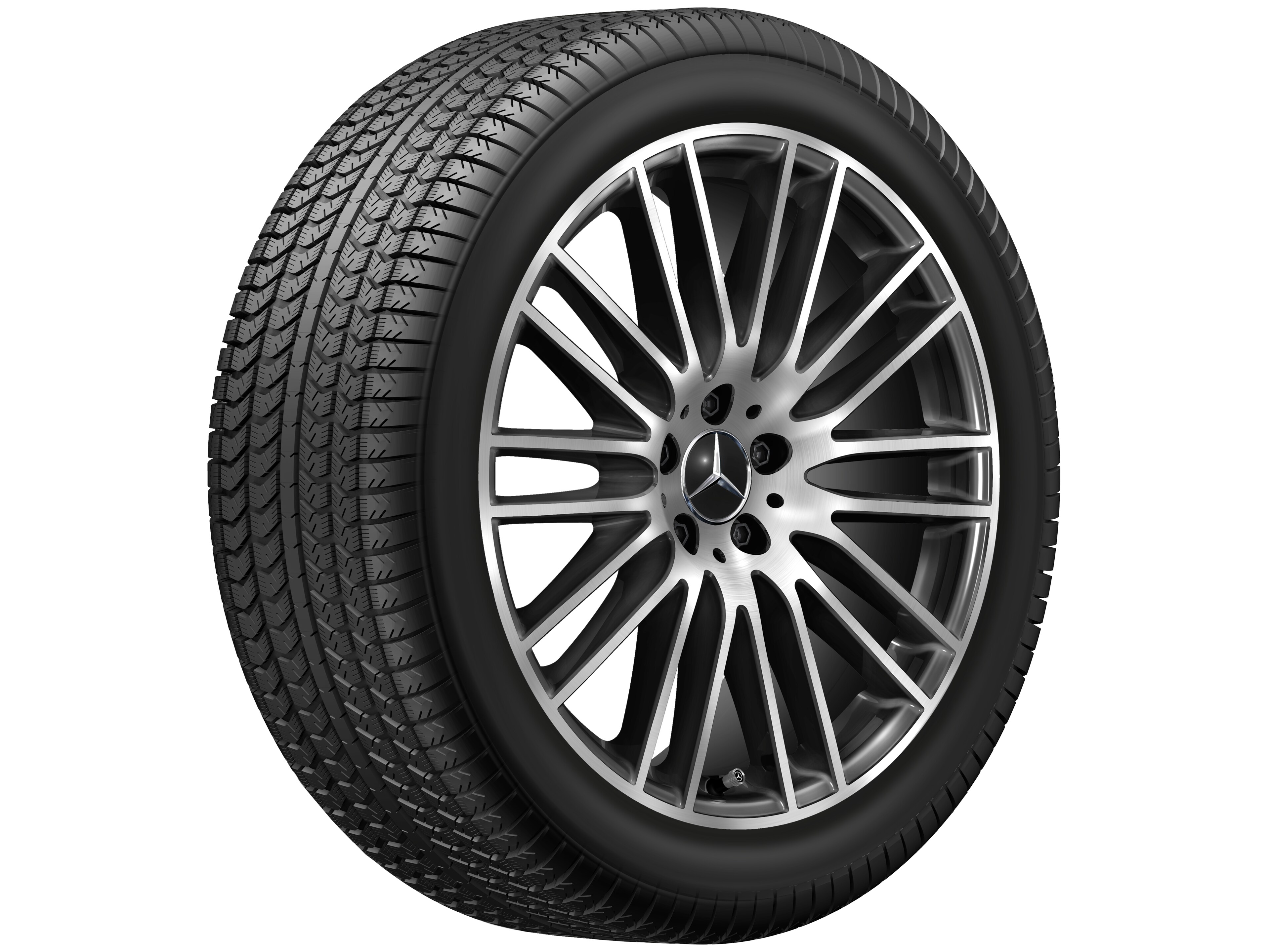 Cerchio a razze multiple, 50,8 cm (20 pollici), con tornitura a specchio - 8,5 J x 20 ET 34,5, colore nero, Tornitura a specchio