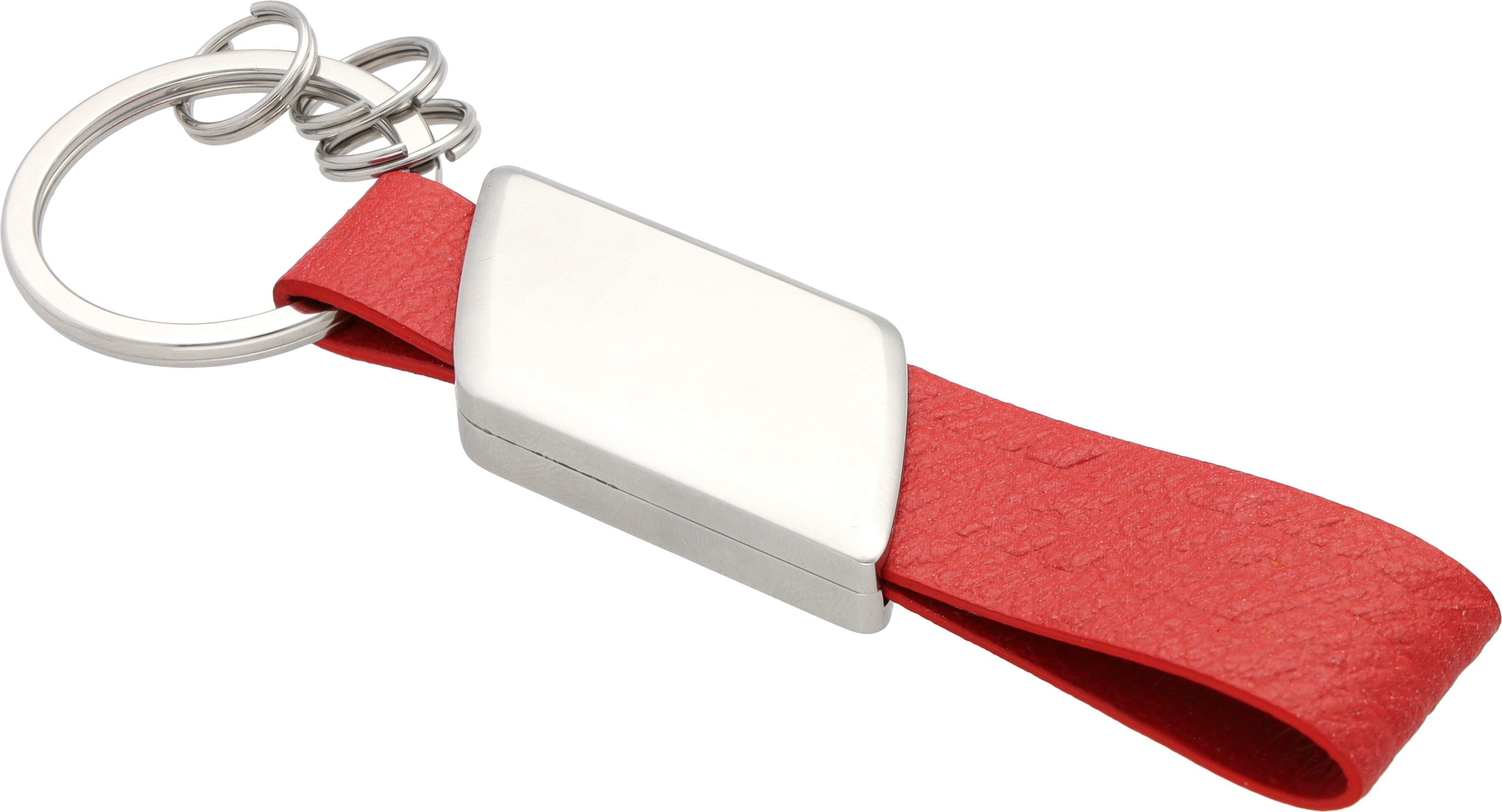 Portachiavi AMG - Rosso / argento, acciaio inox / Pelle di mele (vegan)