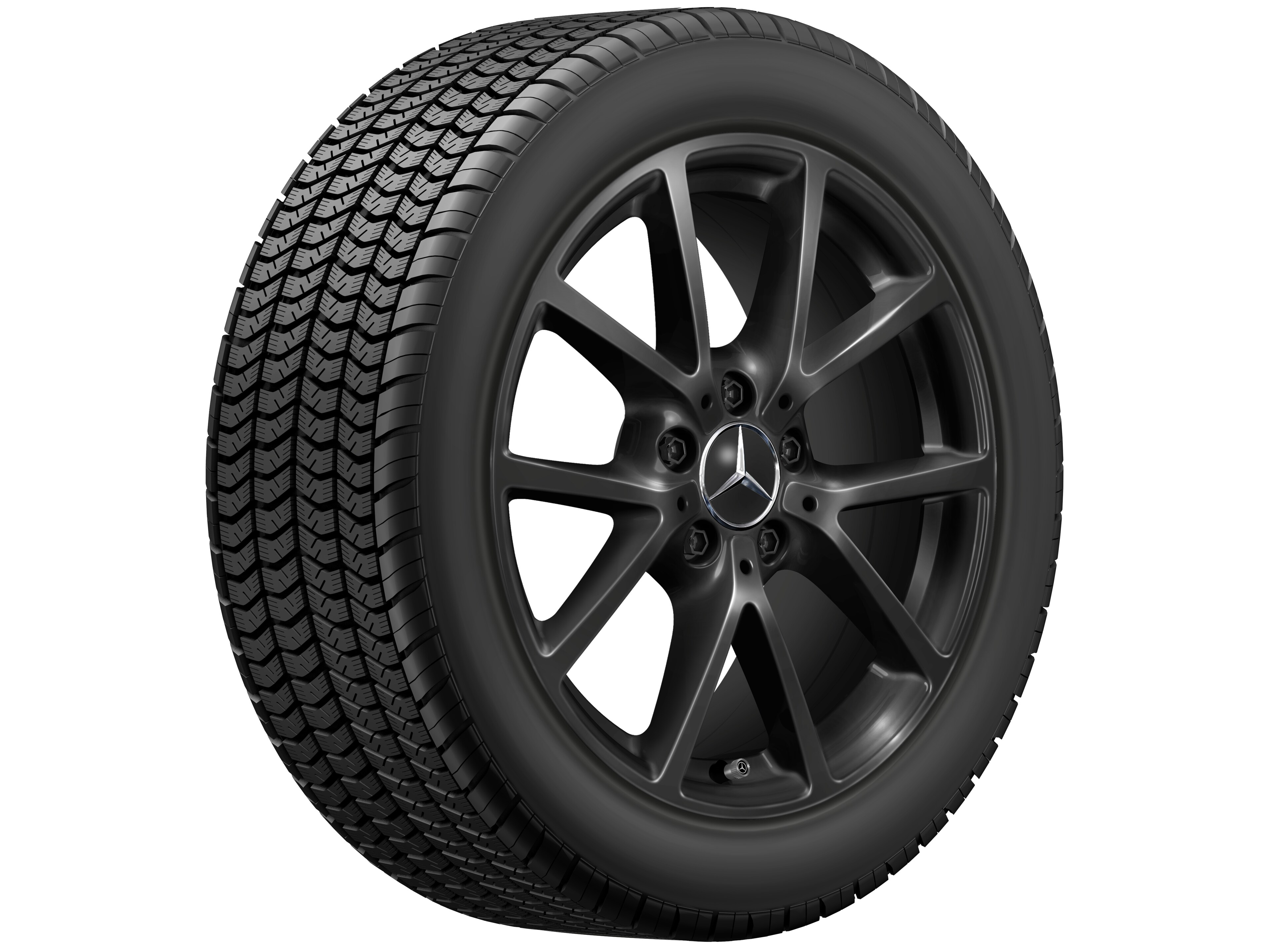 Cerchio a 10 razze, 43,2 cm (17 pollici) - 8 J x 17 ET 58, colore nero