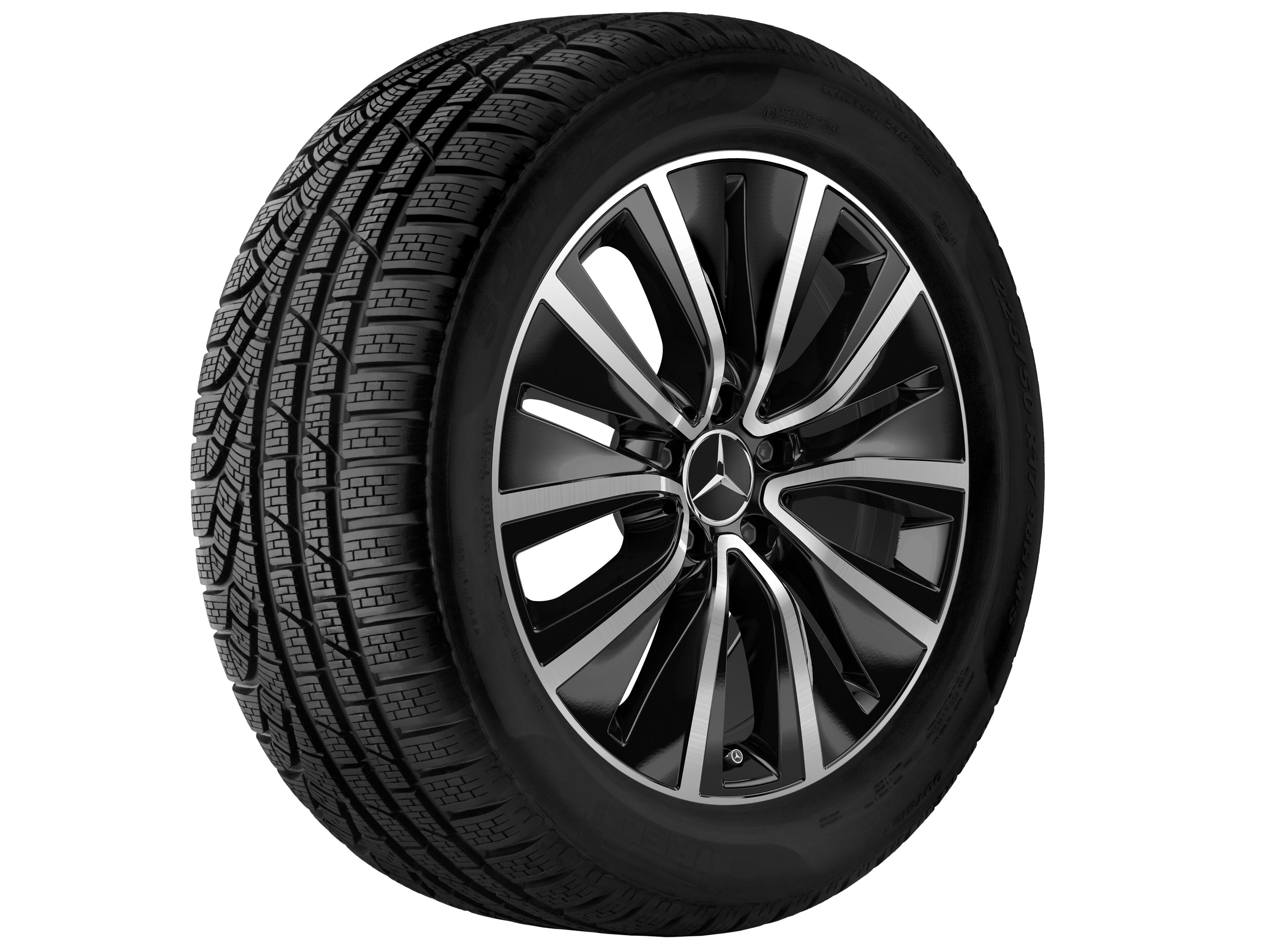 Cerchio a 10 fori, 45,7 cm (18 pollici) - 8 J x 18 ET 33, colore nero, Tornitura a specchio