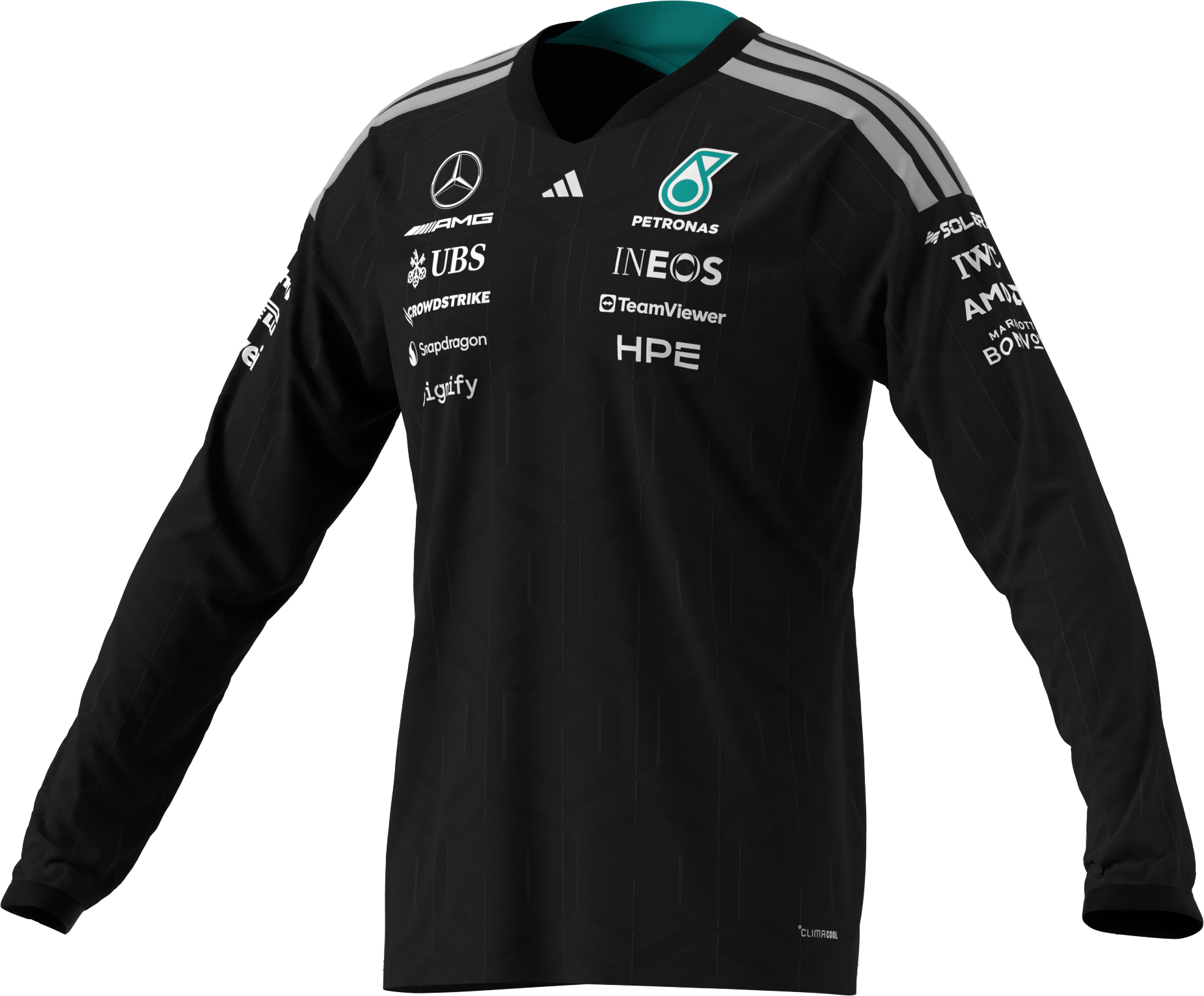 Maglietta a maniche lunghe da uomo, Conducente, Mercedes-AMG F1 - colore nero, XS