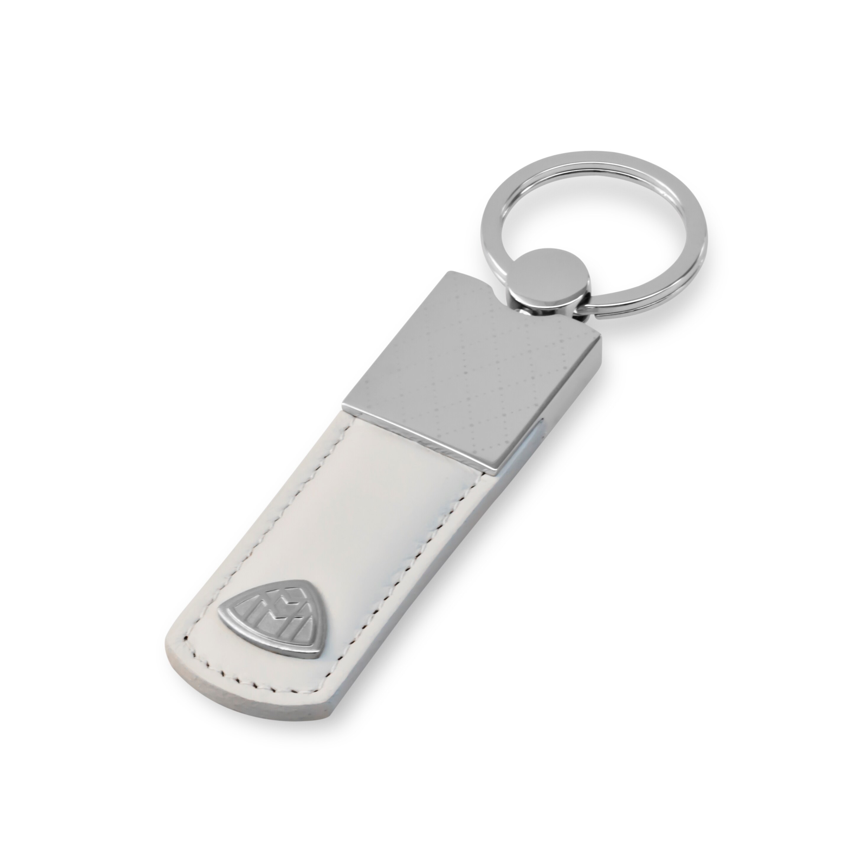 Portachiavi, Mercedes-Maybach, bianco - Colore bianco / argento, Pelle / acciaio inox