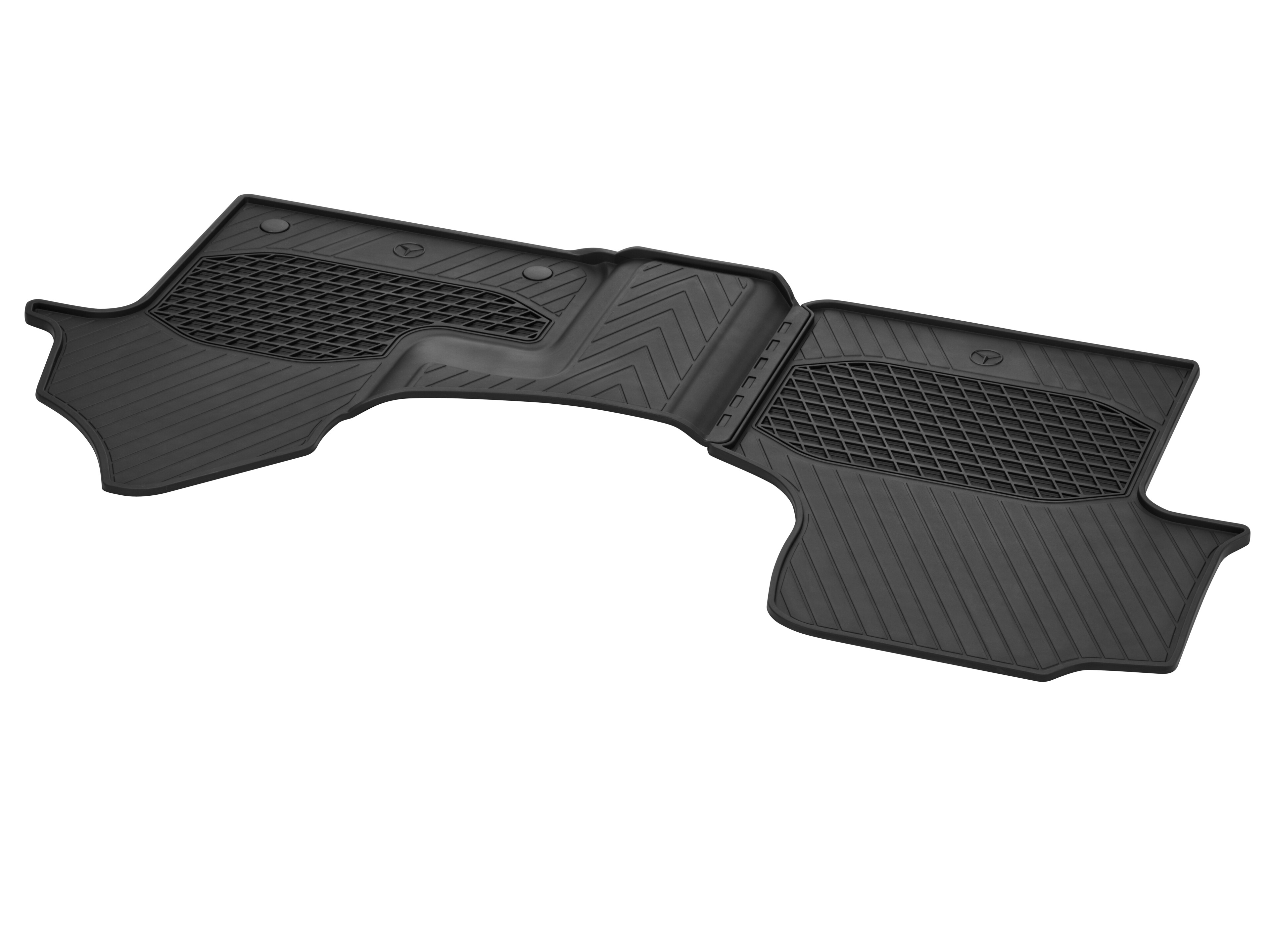 Tappetini in gomma, Tappetino lato guida & lato passeggero anteriore, con S23 (sedile lato passeggero anteriore a 2 posti), senza canale di ventilazione nel pianale (H00), 2 pezzi - RL, colore nero