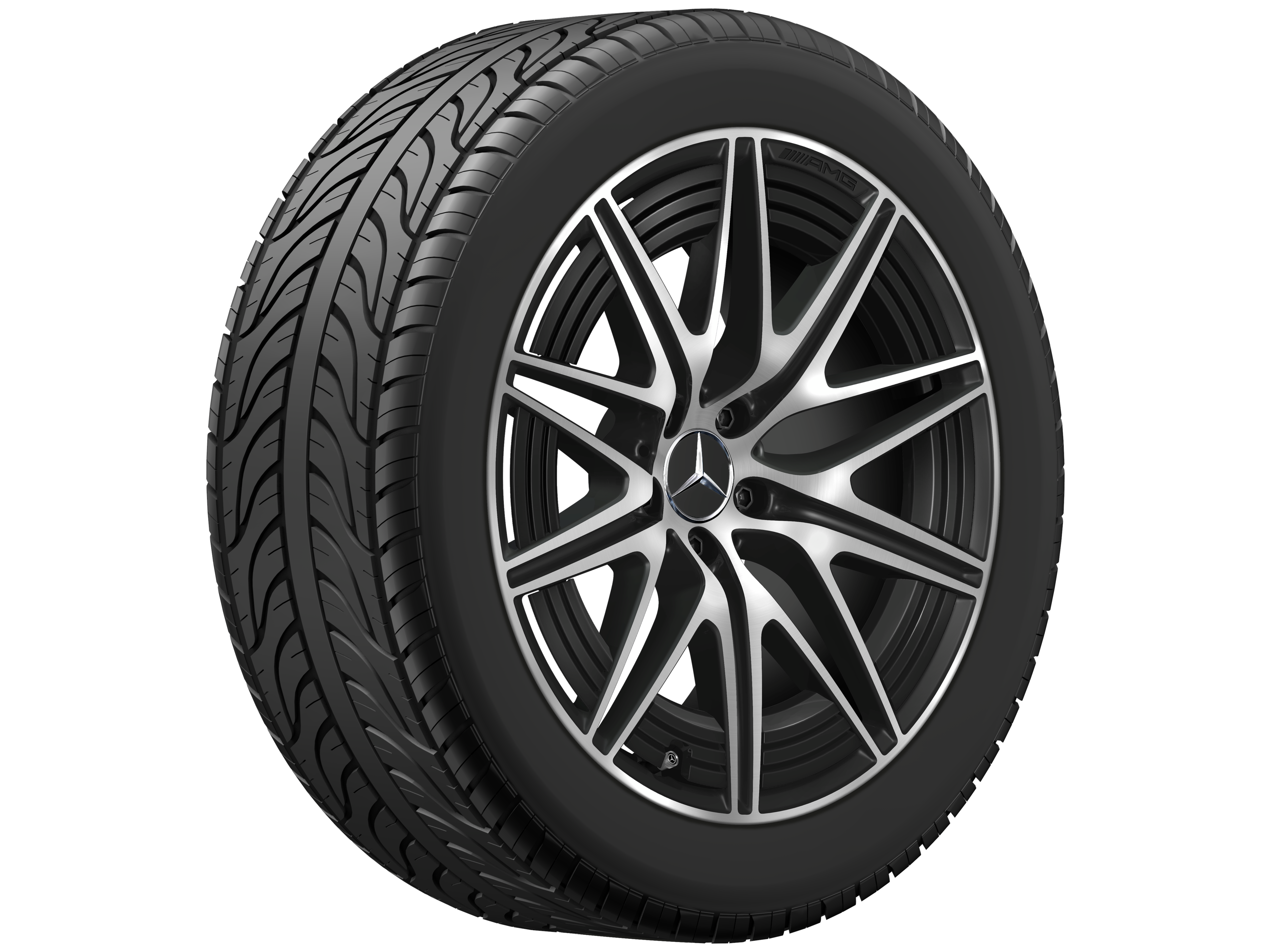 Cerchio a 10 razze AMG, 50,8 cm (20 pollici) - 9,5 J x 20 ET 32,1, nero opacizzato, Tornitura a specchio
