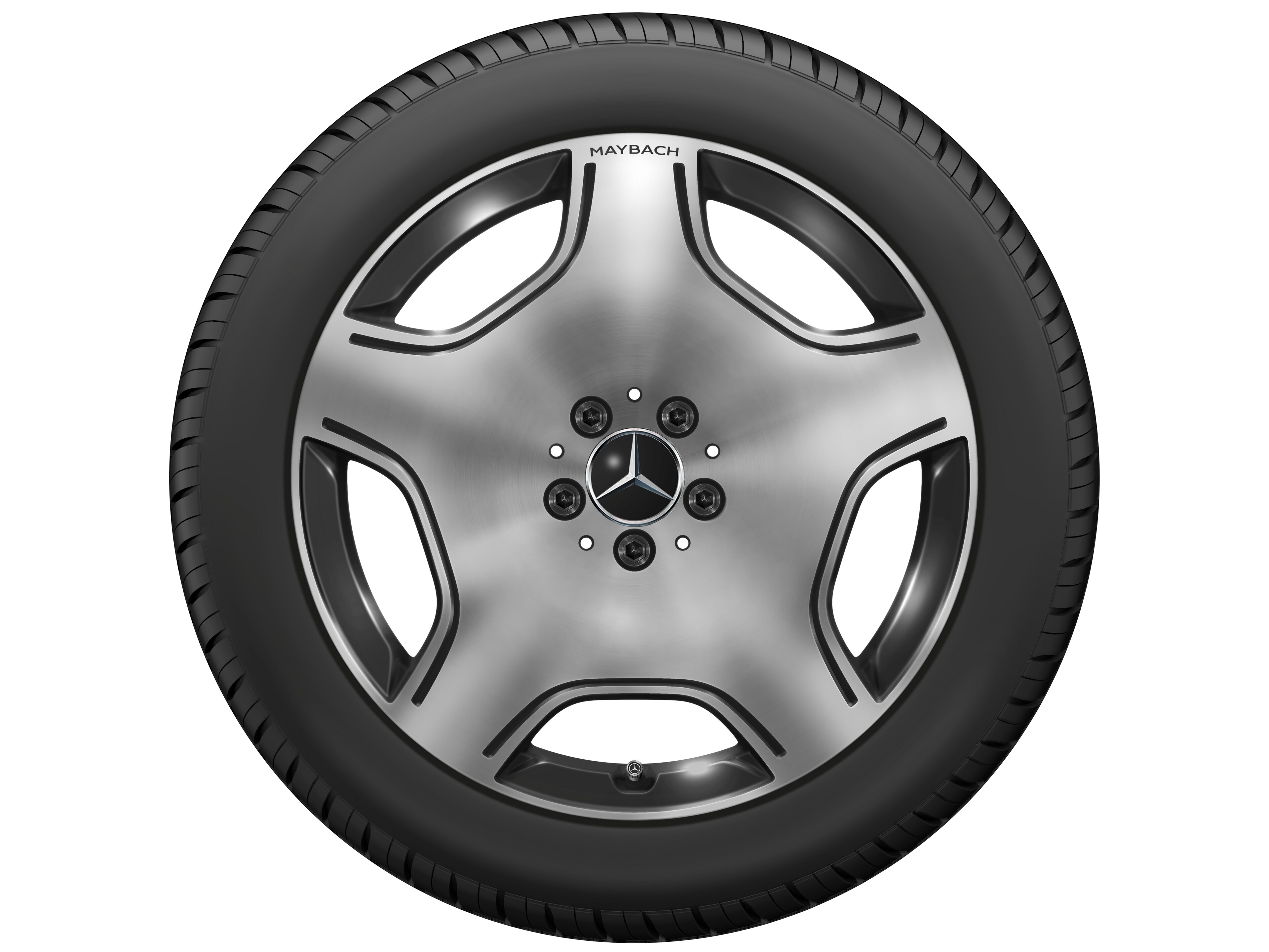 5-Loch-Rad, Aero, 48,3 cm (19 Zoll) - 8,5 J x 19 ET 31,5, schwarz, glanzgedreht