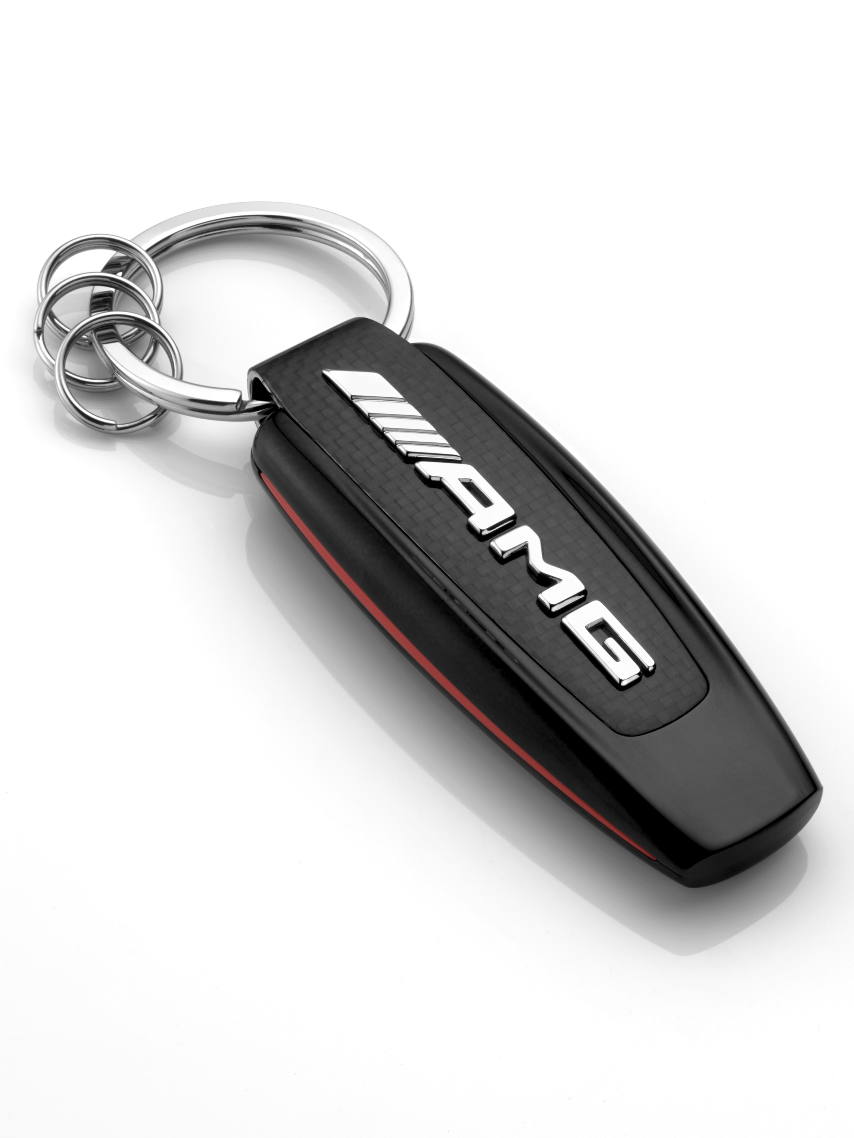 Portachiavi AMG, Refuso - colore nero / argento / Rosso, acciaio inox / Carbonio