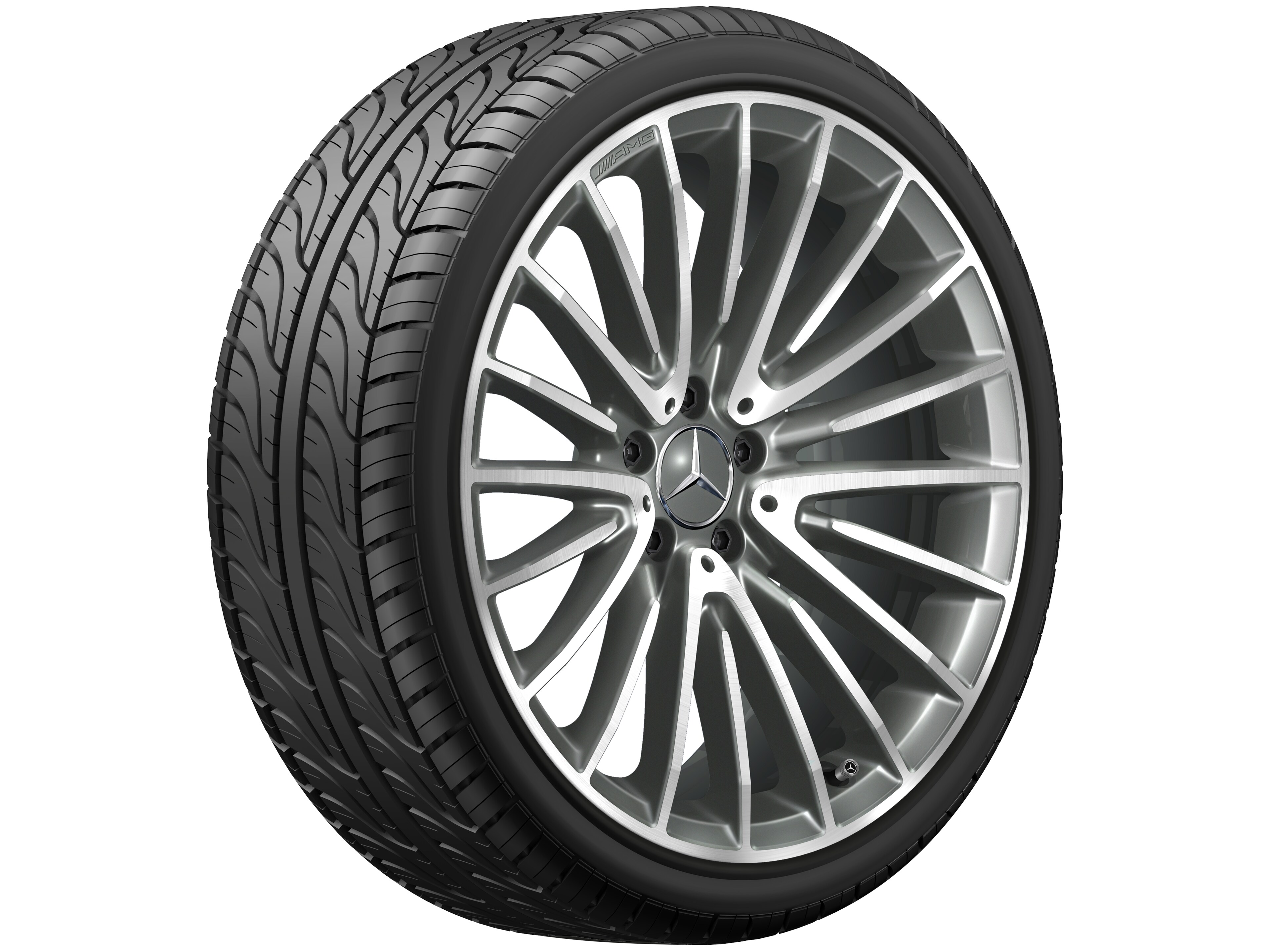 Cerchio a razze AMG, 50,8 cm (20 pollici) - 8 J x 20 ET 10, grigio titanio, Tornitura a specchio