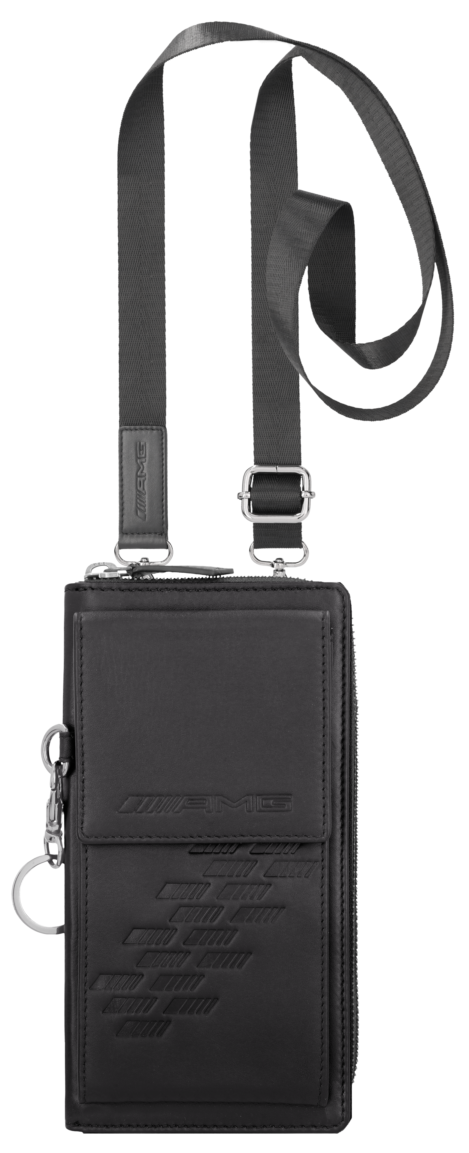 Custodia per smartphone AMG - colore nero, Pelle di vitello / Poliestere