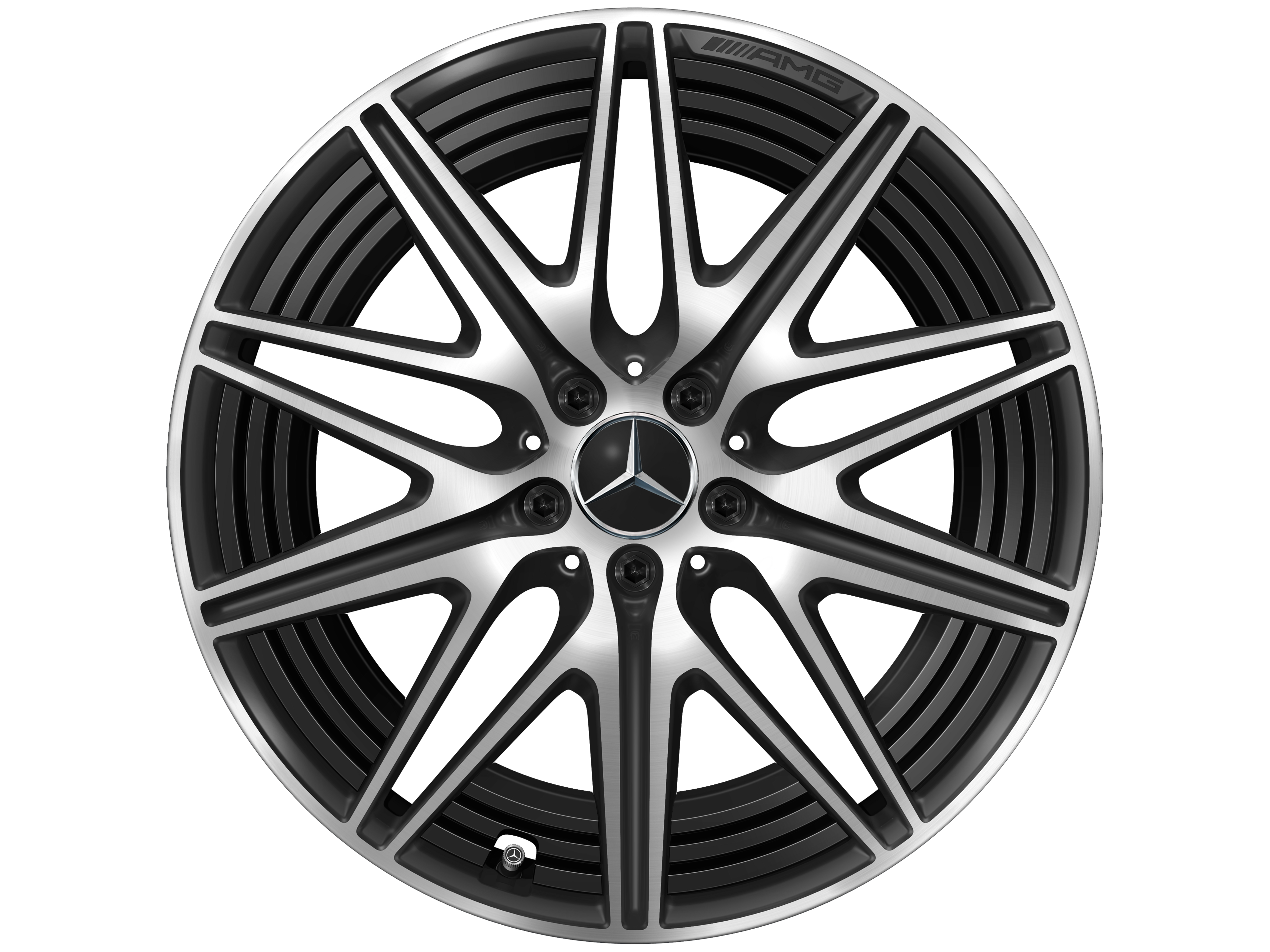 Cerchio a 10 razze AMG, 50,8 cm (20 pollici) - 9,5 J x 20 ET 32,1, nero opacizzato, Tornitura a specchio