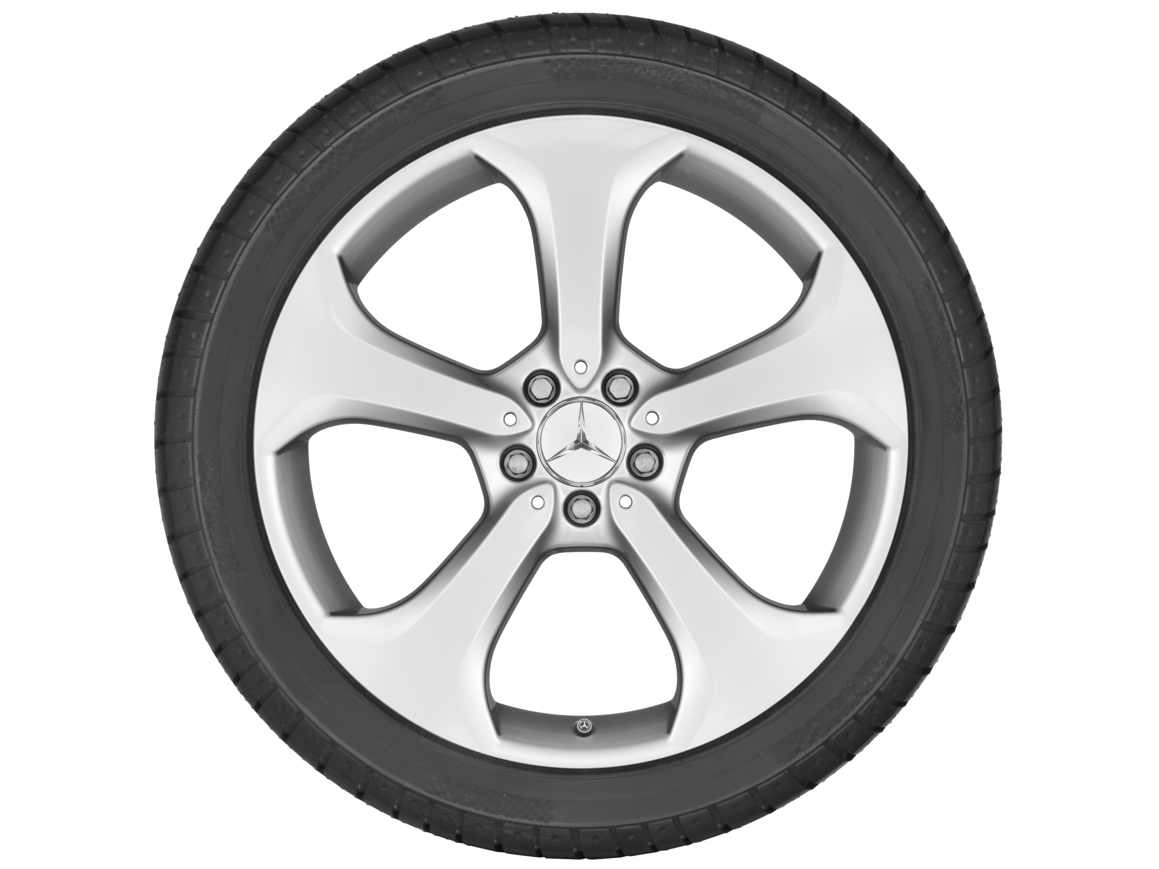 Cerchio a 5 razze, 50,8 cm (20 pollici) - 9 J x 20 ET 54, argento vanadio, verniciato