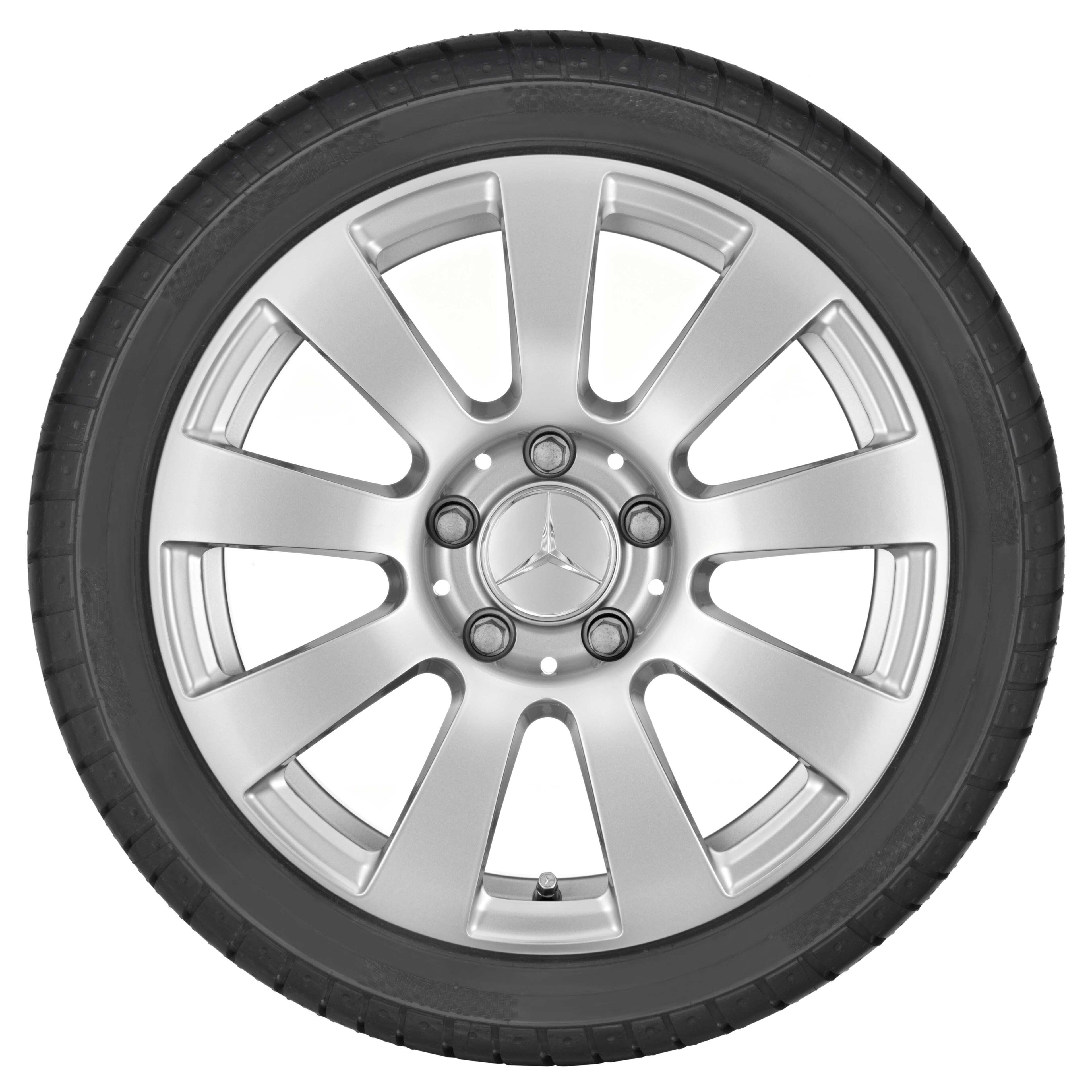 Cerchio a 9 razze, 40,6 cm (16 pollici) - 7 J x 16 ET 38, argento titanio