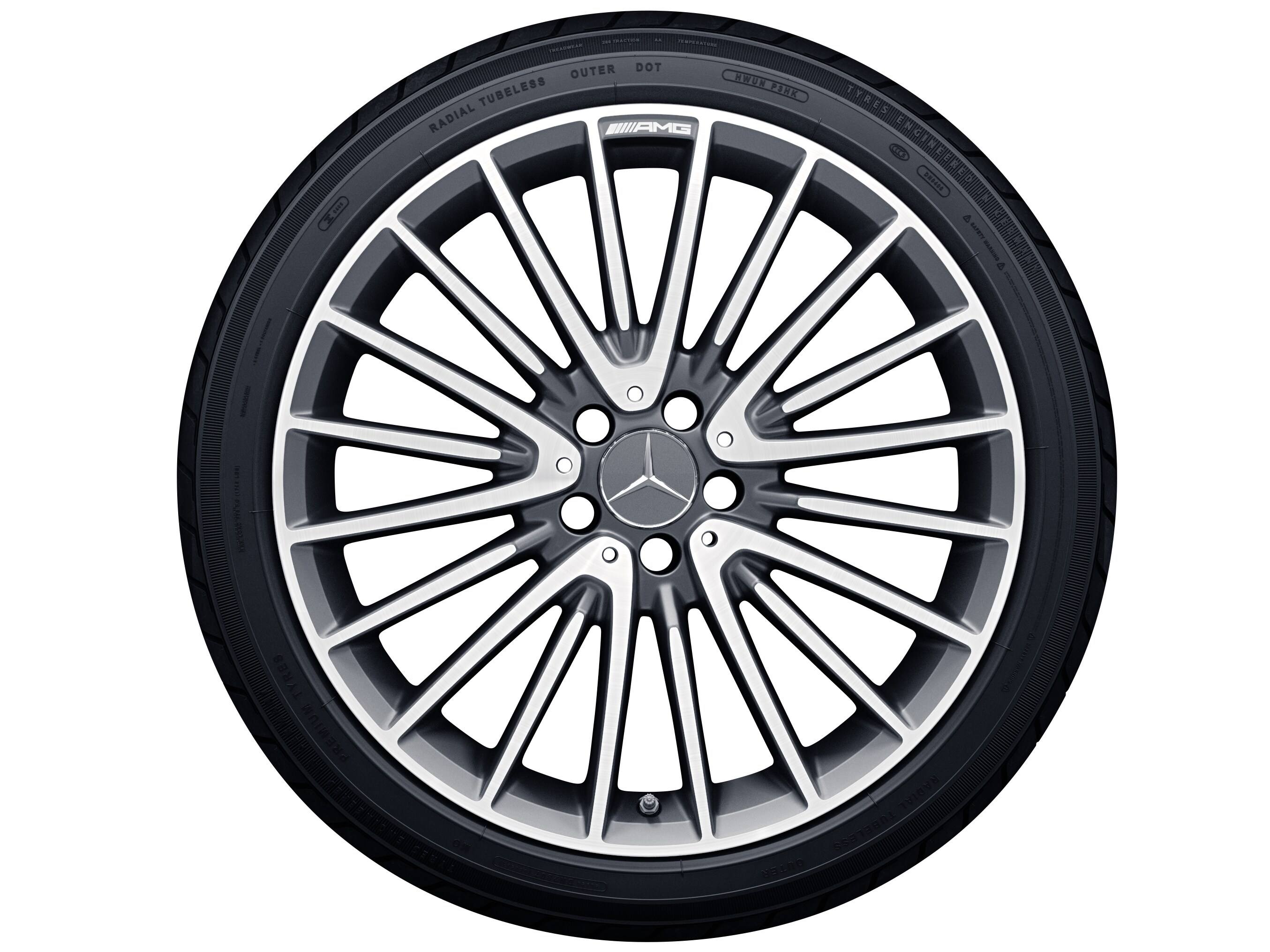 Cerchio a razze AMG, 50,8 cm (20 pollici) - 8 J x 20 ET 43,5, grigio titanio, Tornitura a specchio