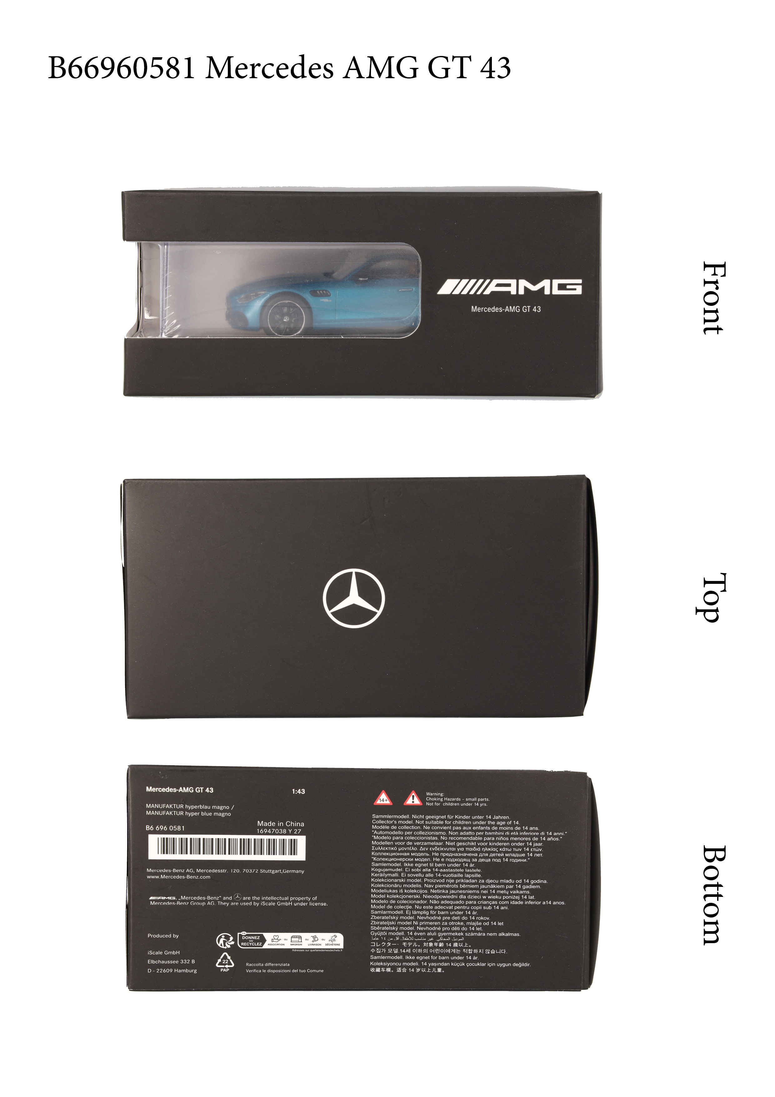 Mercedes AMG GT 43, C192 - iperblu, iScale, 1:43