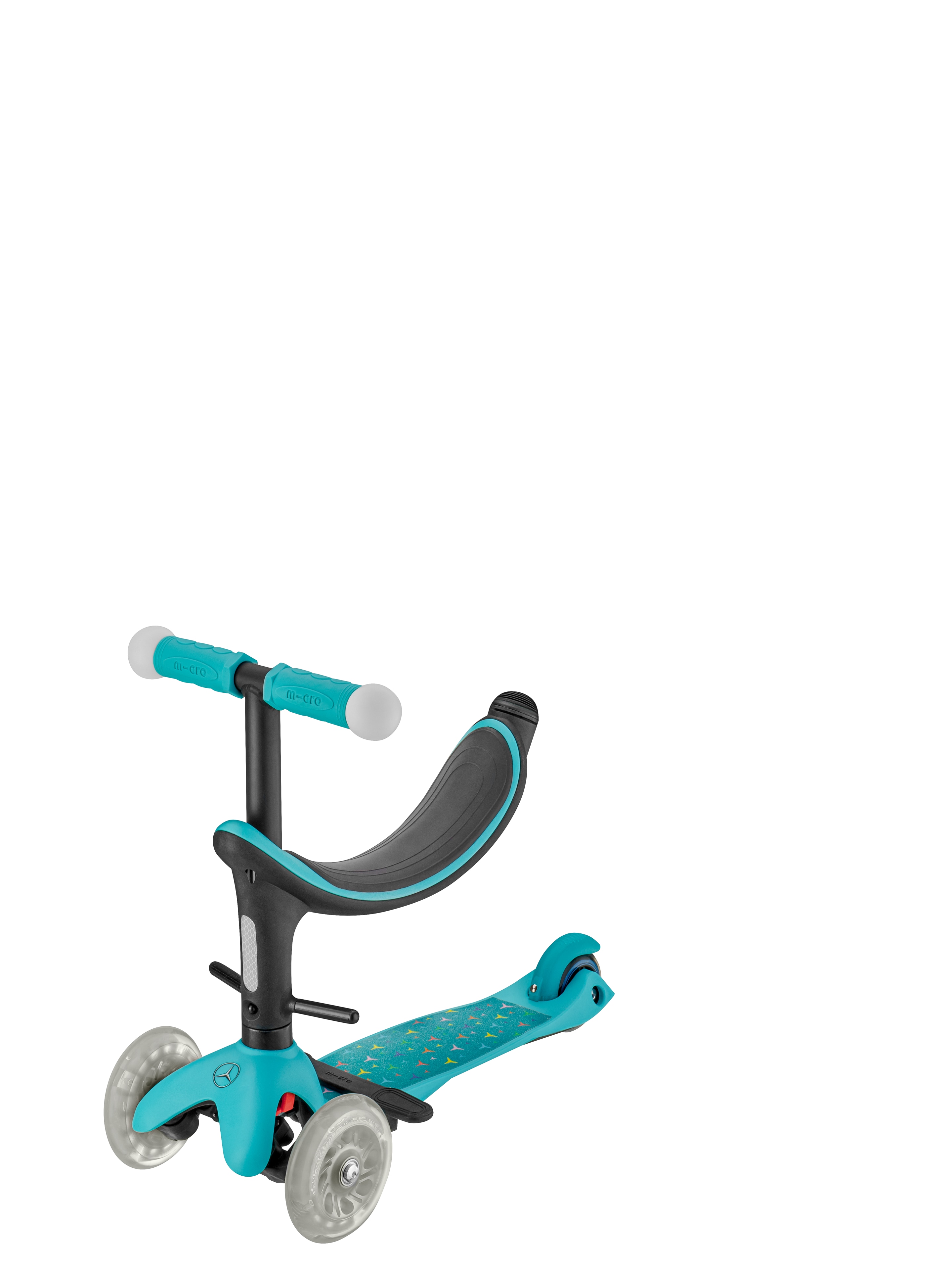 Monopattino per bambini, 4 in 1 - mint / colore nero, Alluminio / sintetico, Micro Mobility