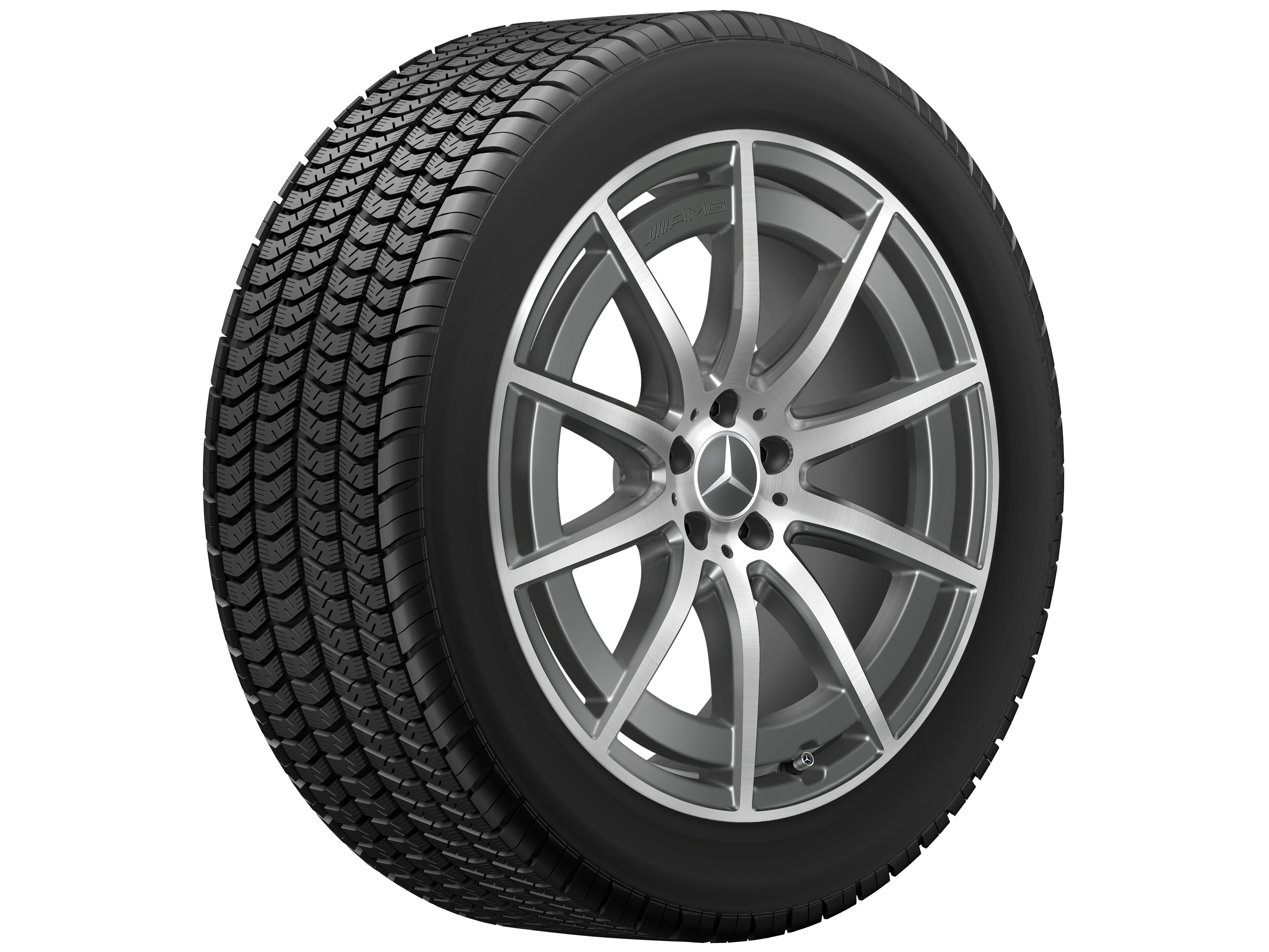 Cerchio a 10 razze AMG, 53,3 cm (21 pollici) - 9 J x 21 ET 36, Grigio tantalio, Tornitura a specchio