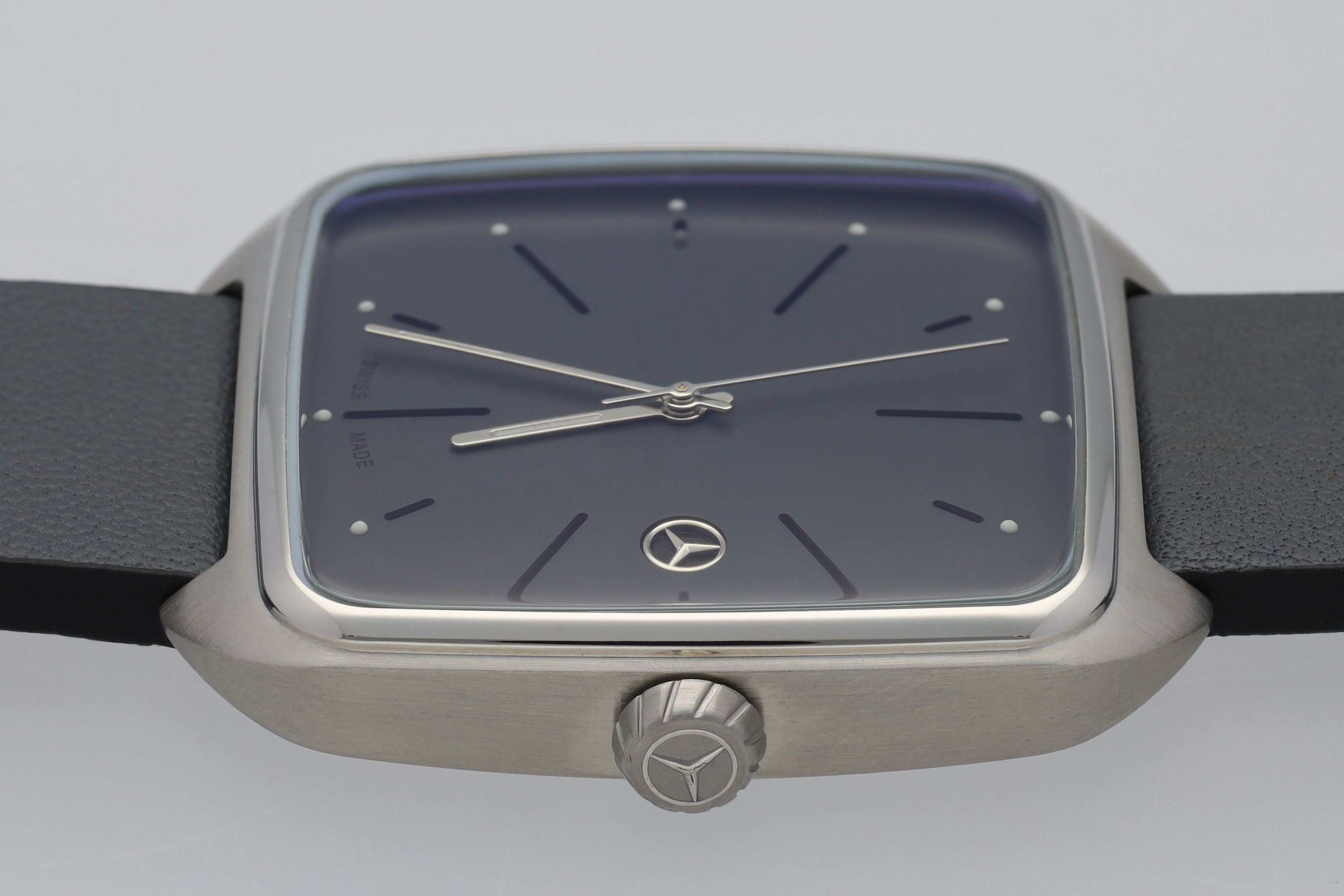 Orologio da polso da uomo, Moderno - Antracite / argento / colore nero, acciaio inox / pelle di vitello