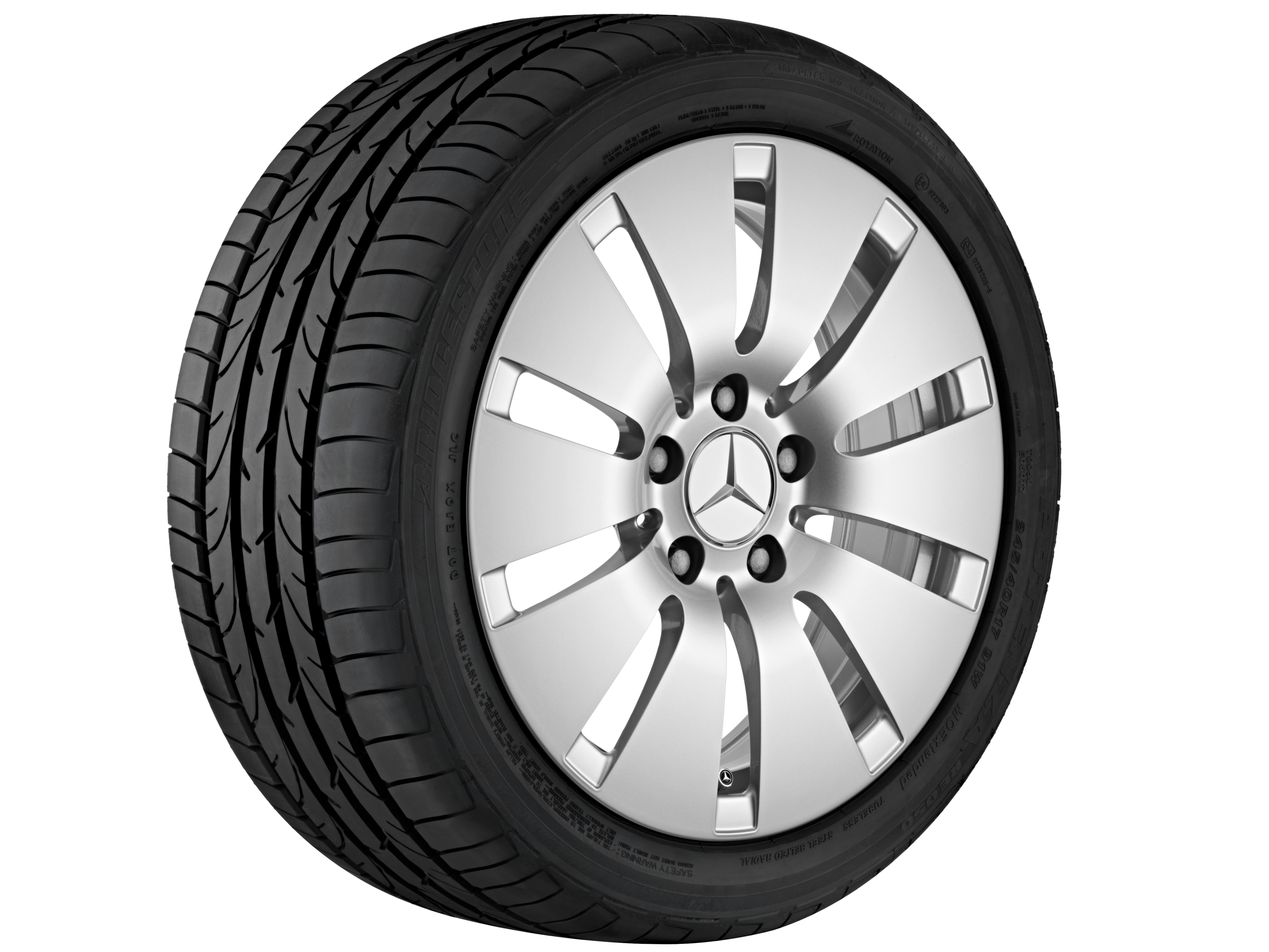 Cerchio a 10 fori, 45,7 cm (18 pollici) - 8 J x 18 ET 43, argento vanadio