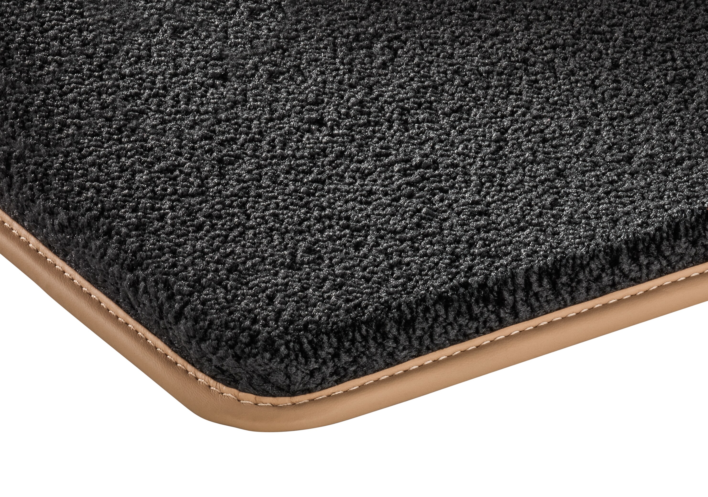 Tappetini in velours EXCLUSIVE, Vano posteriore, 2 pezzi - LL/RL, colore nero / sabbia