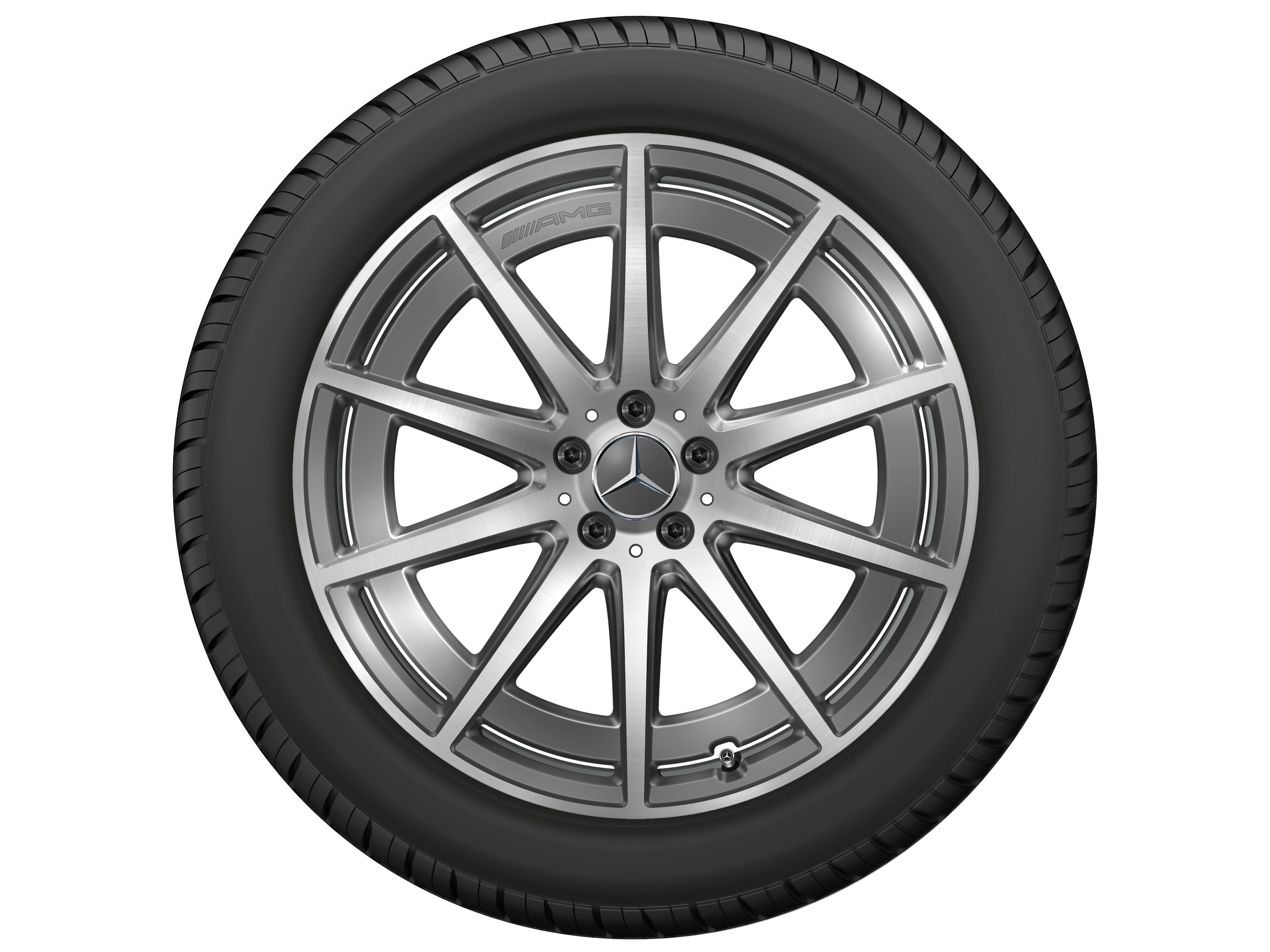 Cerchio a 10 razze AMG, 53,3 cm (21 pollici) - 9 J x 21 ET 36, Grigio tantalio, Tornitura a specchio