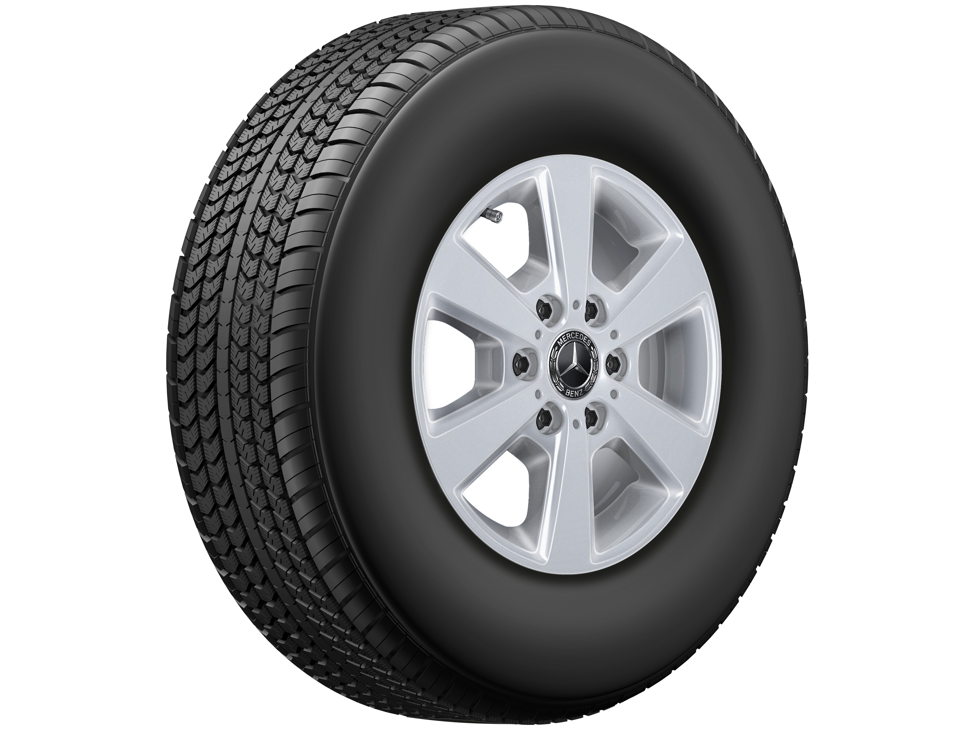Cerchio a 6 razze, 40,6 cm (16 pollici) - 6,5 J x 16 ET 54, argento vanadio, verniciato