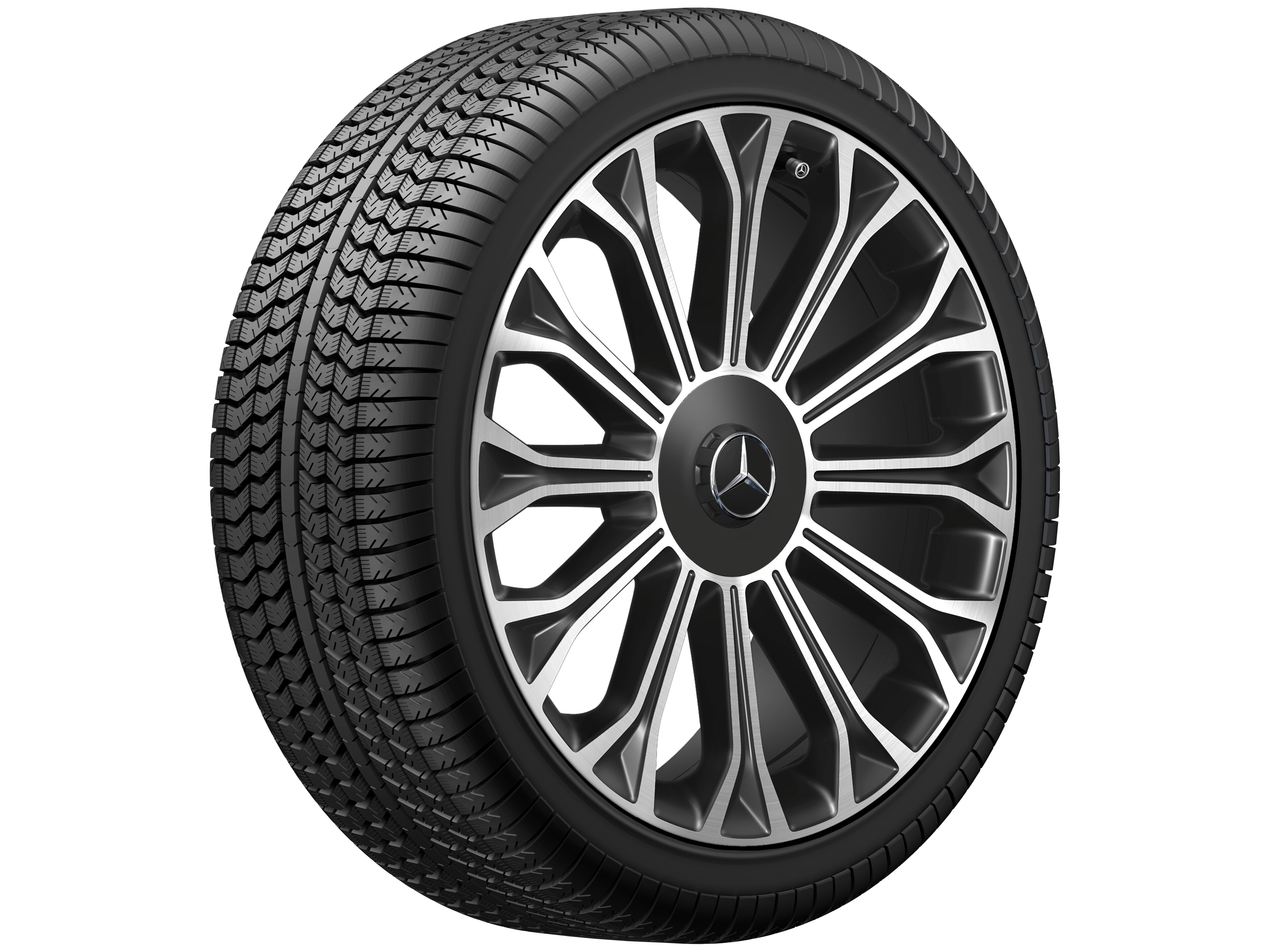 12-Speichen-Rad, 50,8 cm (20 Zoll), glanzgedreht - 8,5 J x 20 ET 36, schwarz, glanzgedreht