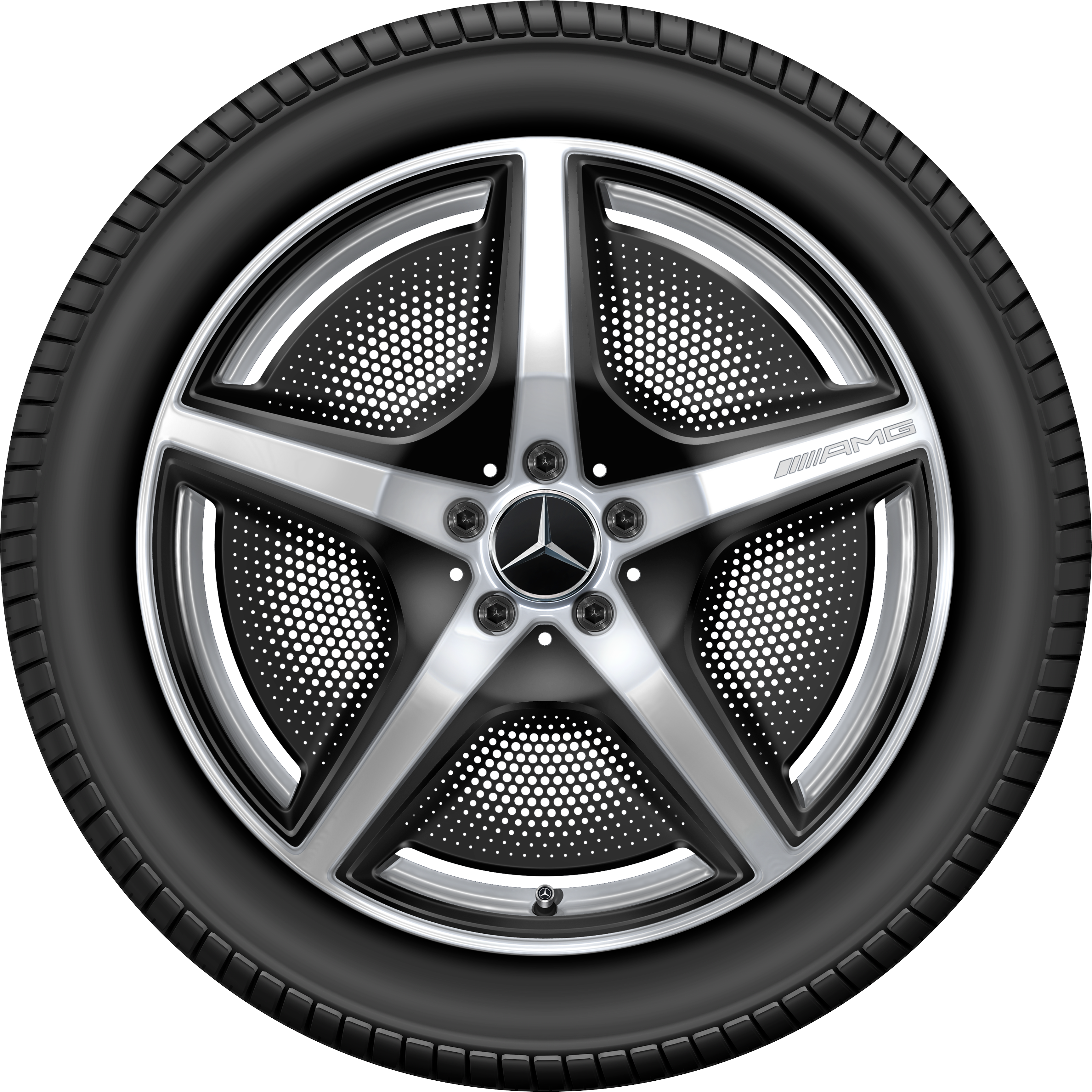 Cerchio a 5 razze AMG, 50,8 cm (20 pollici) - 9 J x 20 ET 50, argento vanadio, lucido