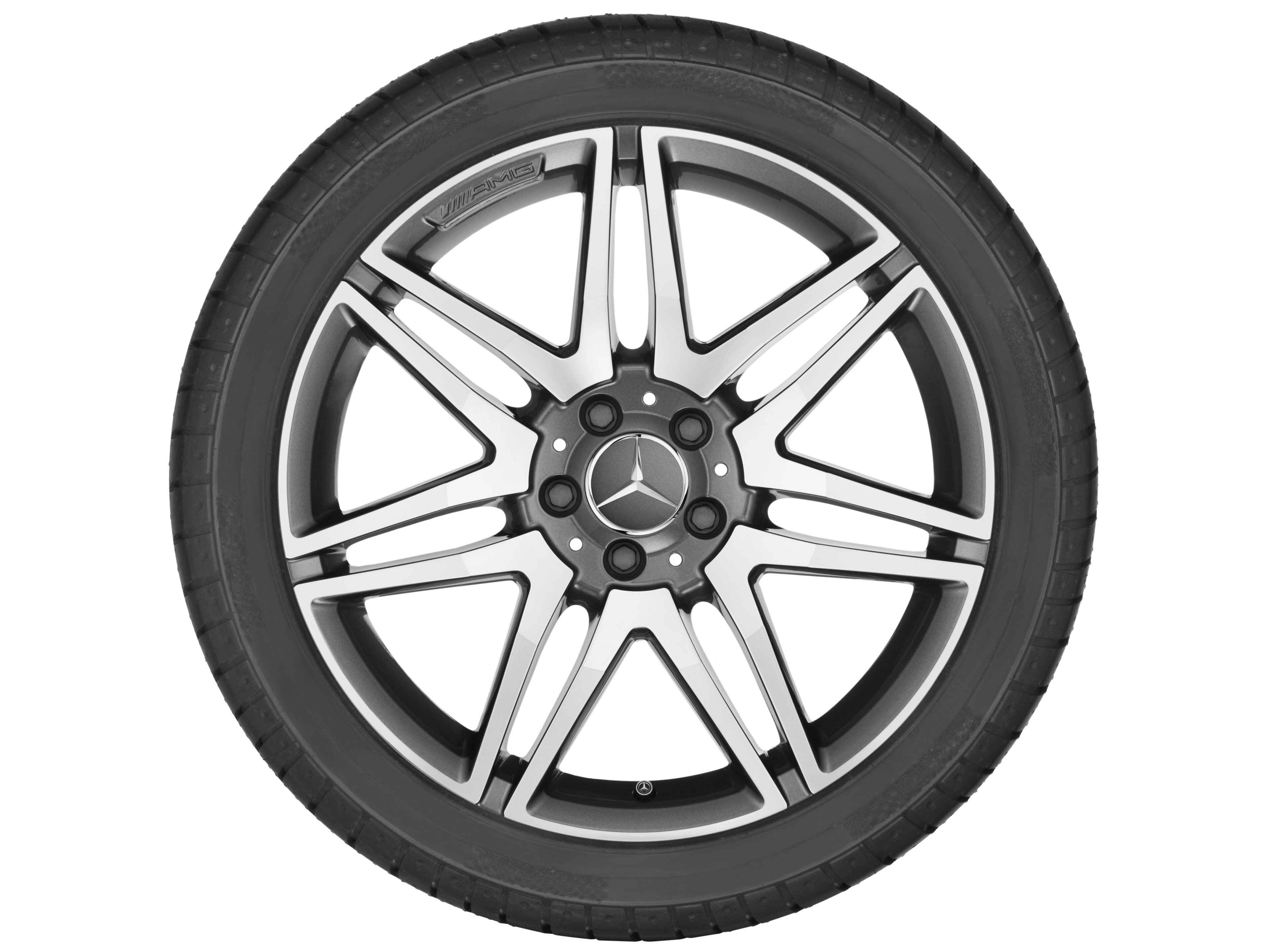 AMG 7-Doppelspeichen-Rad, 48,3 cm (19 Zoll) - 8,5 J x 19 ET 35,5, titangrau, glanzgedreht