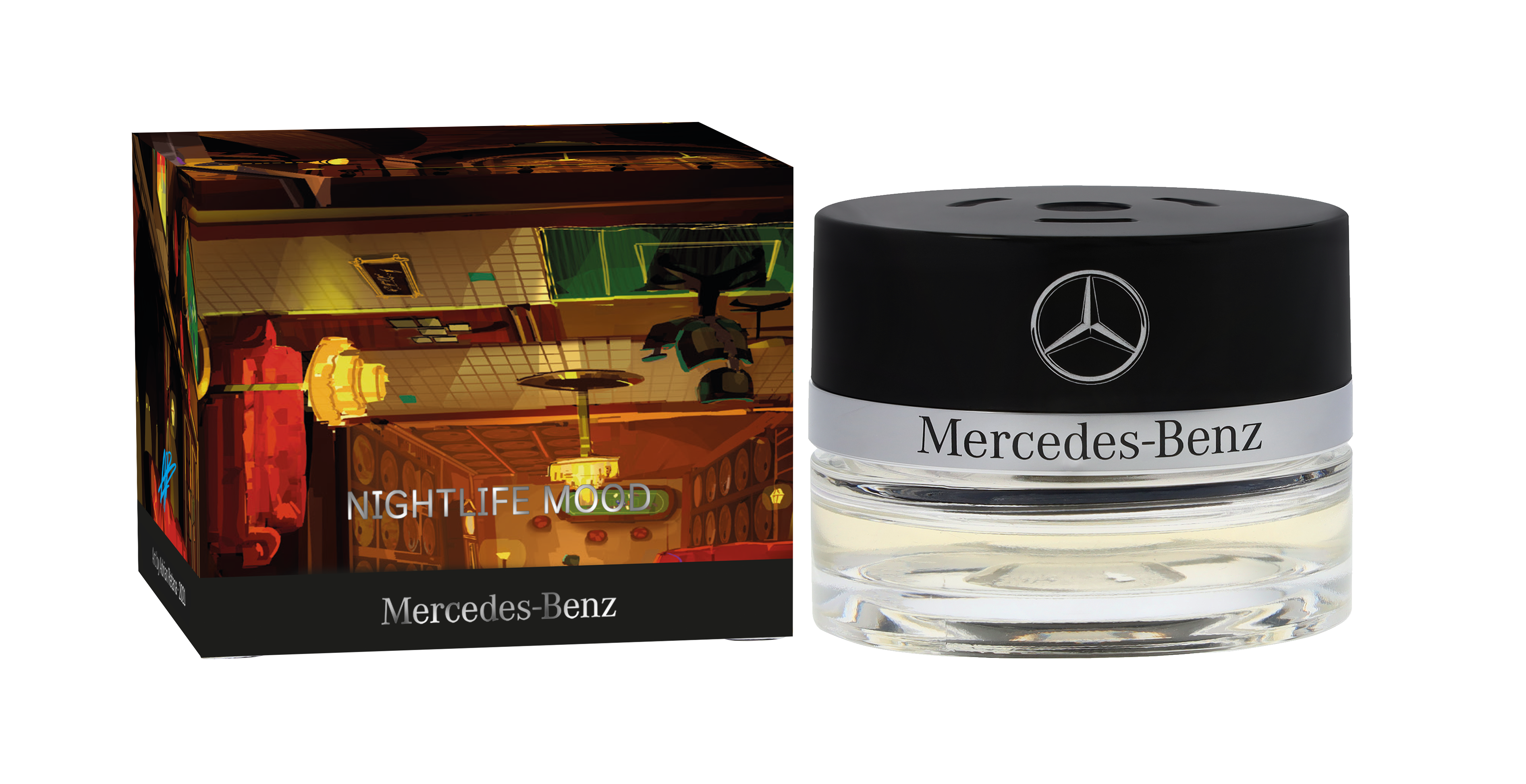 Flakon, NIGHTLIFE MOOD - transparent / schwarz, Glas, 15 ml