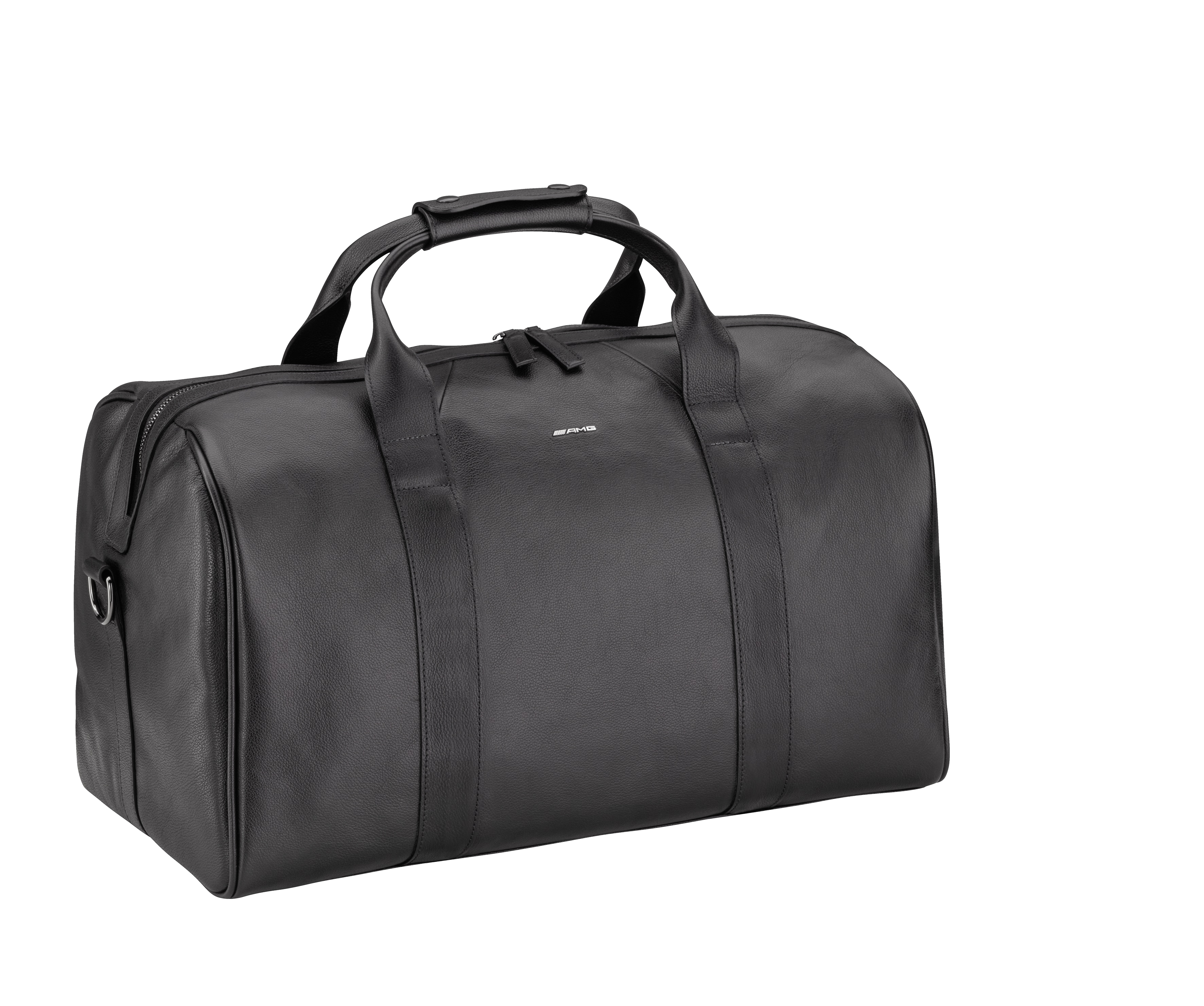 Borsa weekend AMG - colore nero, Pelle di vitello / Poliestere