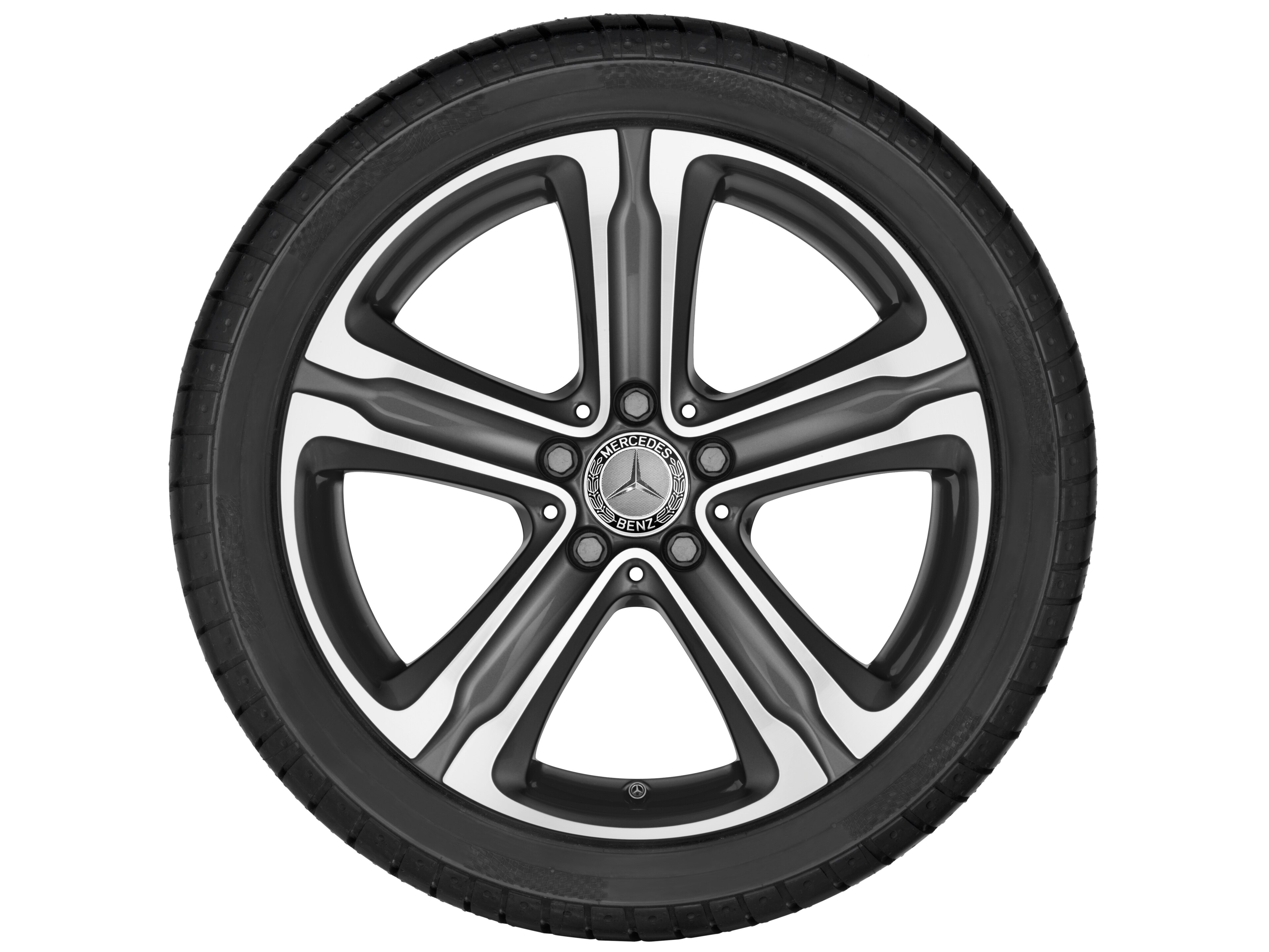 Cerchio a 5 razze, 45,7 cm (18 pollici) - 8 J x 18 ET 38, grigio tremolite metallizzato, Tornitura a specchio