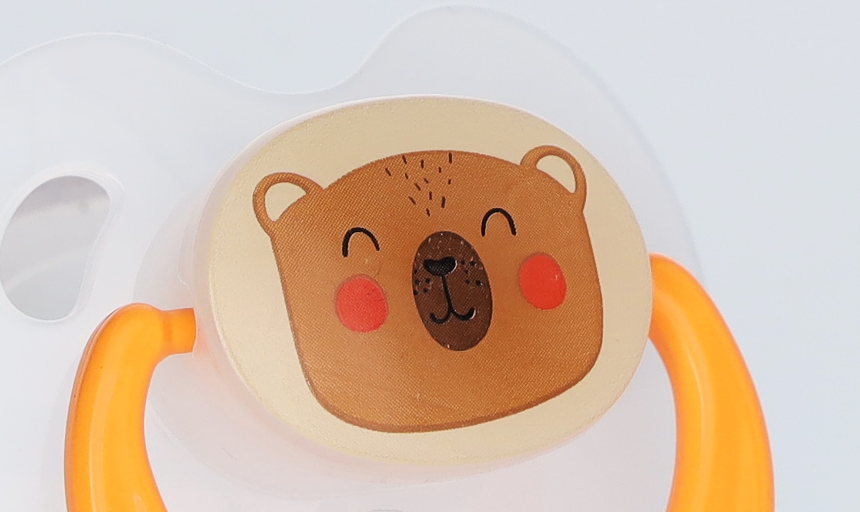 Succhietto, Foresta - bianco traslucido / arancione, sintetico / silicone, BABY-NOVA
