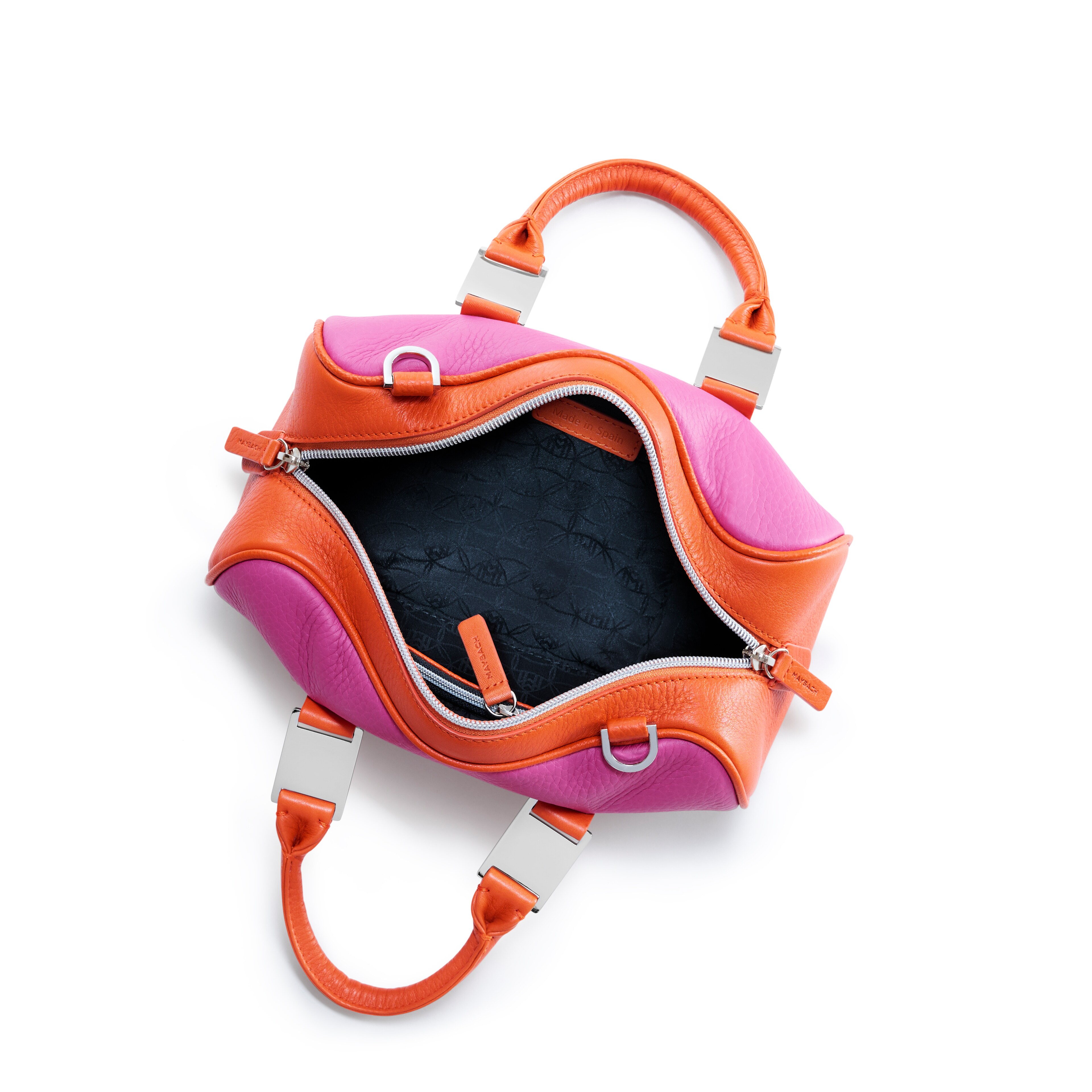 Borsetta da donna, Mercedes-Maybach - rosa intenso / arancione, Pelle