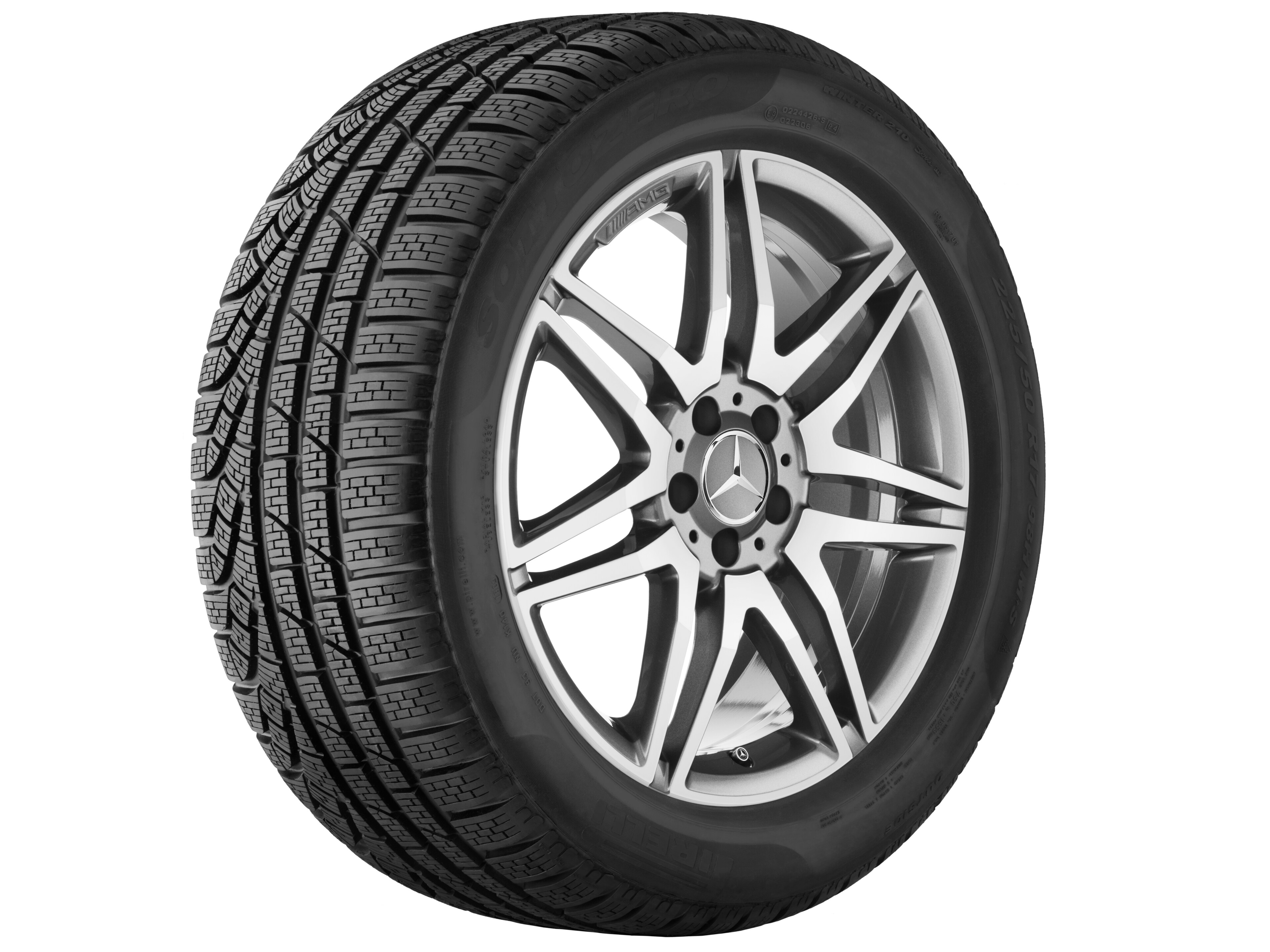 AMG 7-Doppelspeichen-Rad, 48,3 cm (19 Zoll) - 8,5 J x 19 ET 35,5, titangrau, glanzgedreht