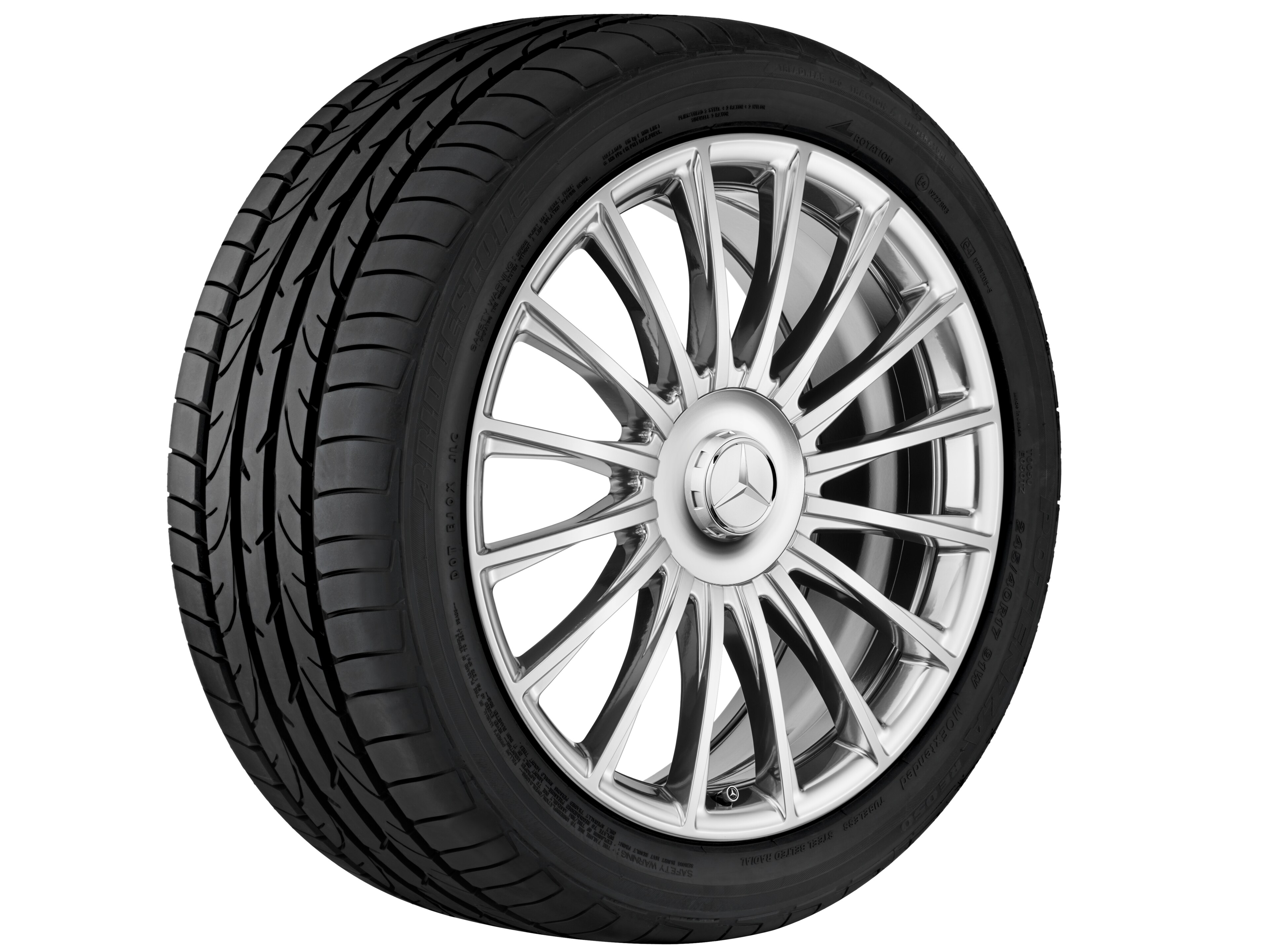 Cerchio a razze multiple, 50,8 cm (20 pollici) - 8,5 J x 20 ET 38, argento, Lucidato