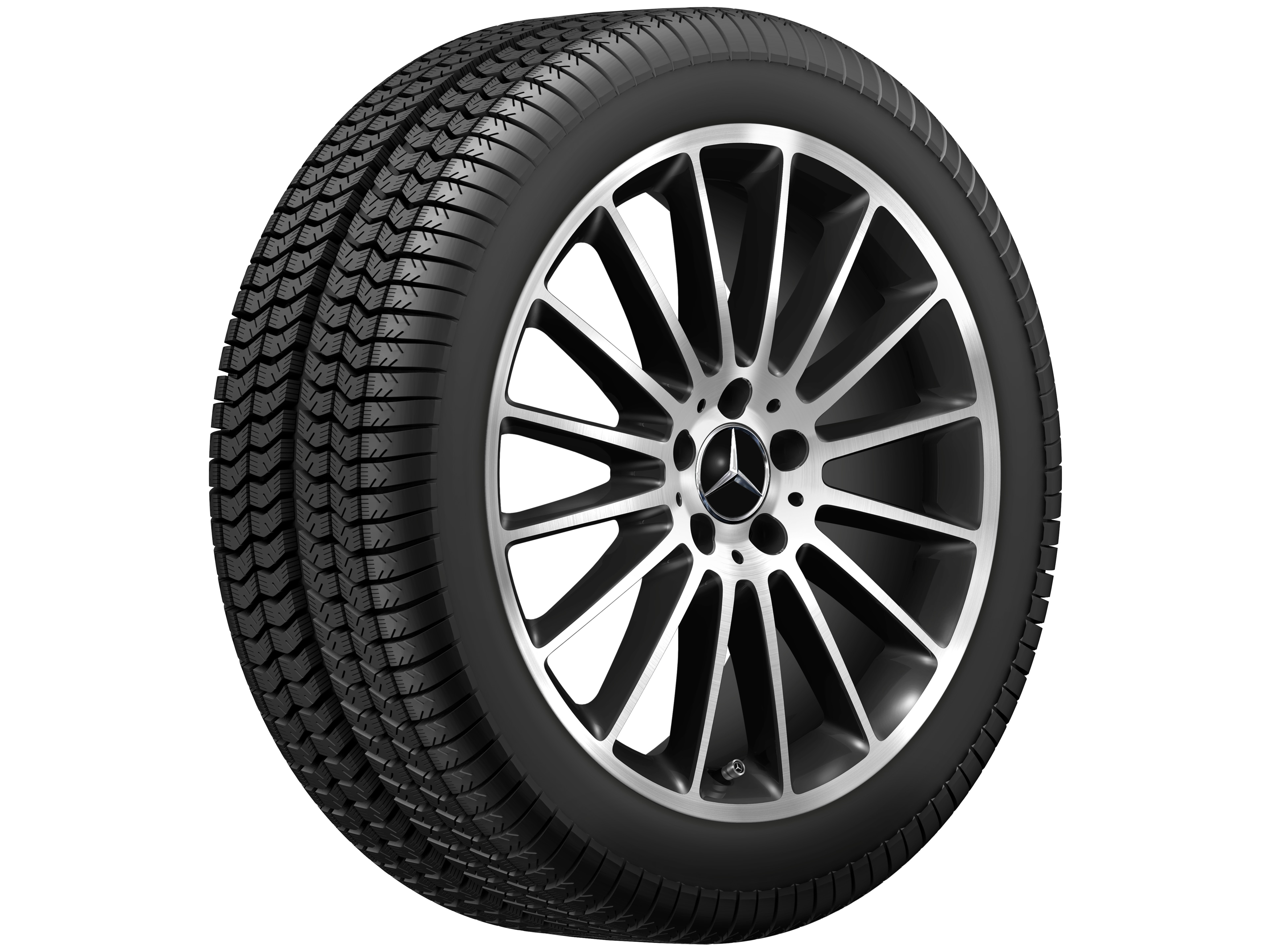 Cerchio a 16 razze, 48,3 cm (19 pollici) - 8 J x 19 ET 52, colore nero, Tornitura a specchio