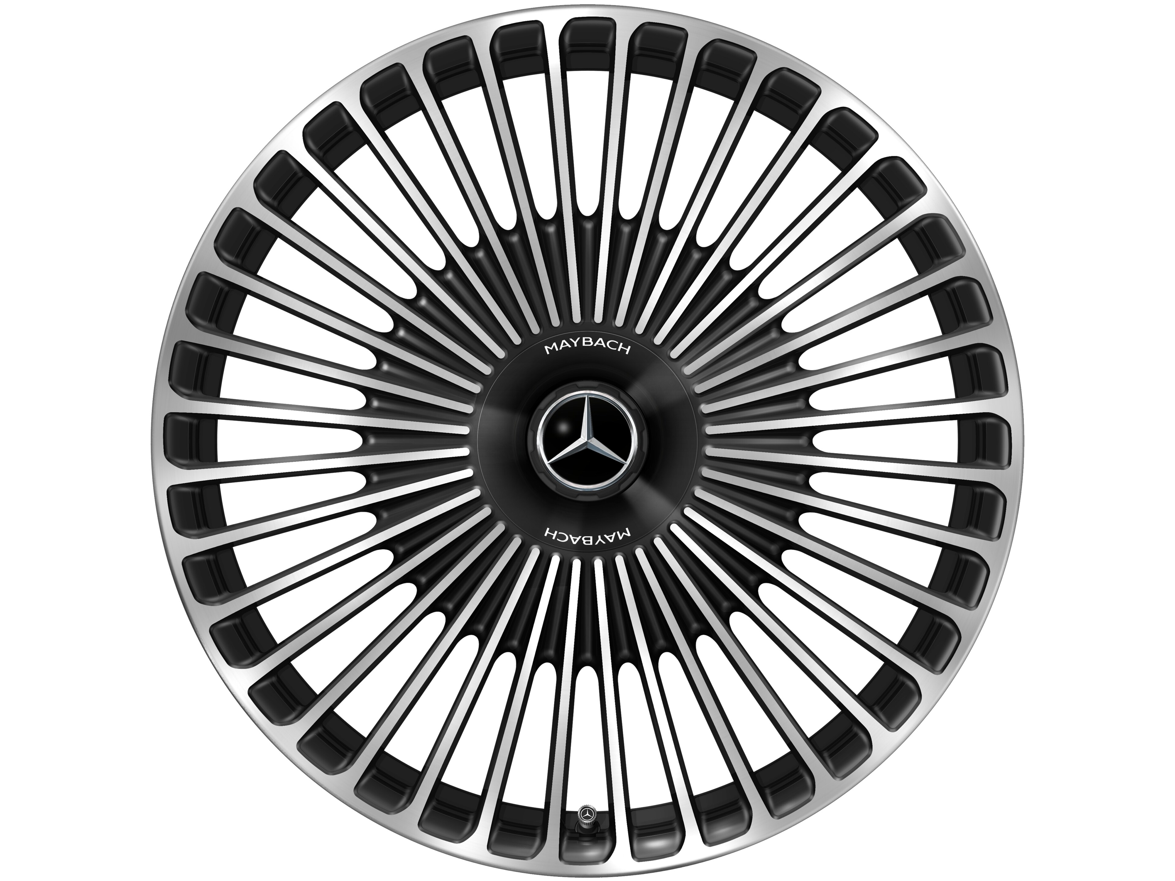 AMG Schmiederad im Vielspeichen-Design, 53,3 cm (21 Zoll) - 9,5 J x 21 ET 56,1, schwarz, glanzgedreht