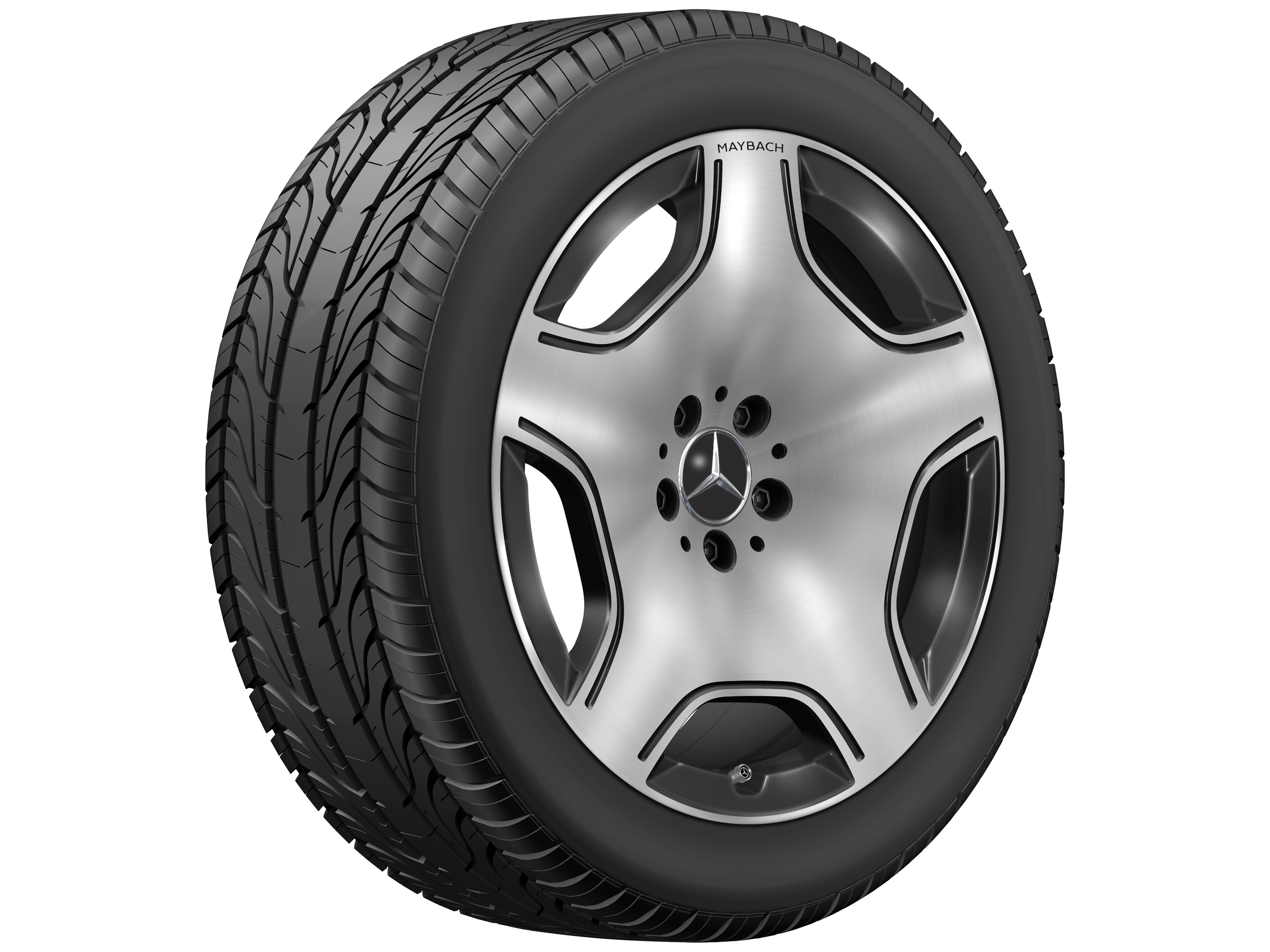 5-Loch-Rad, Aero, 48,3 cm (19 Zoll) - 8,5 J x 19 ET 31,5, schwarz, glanzgedreht