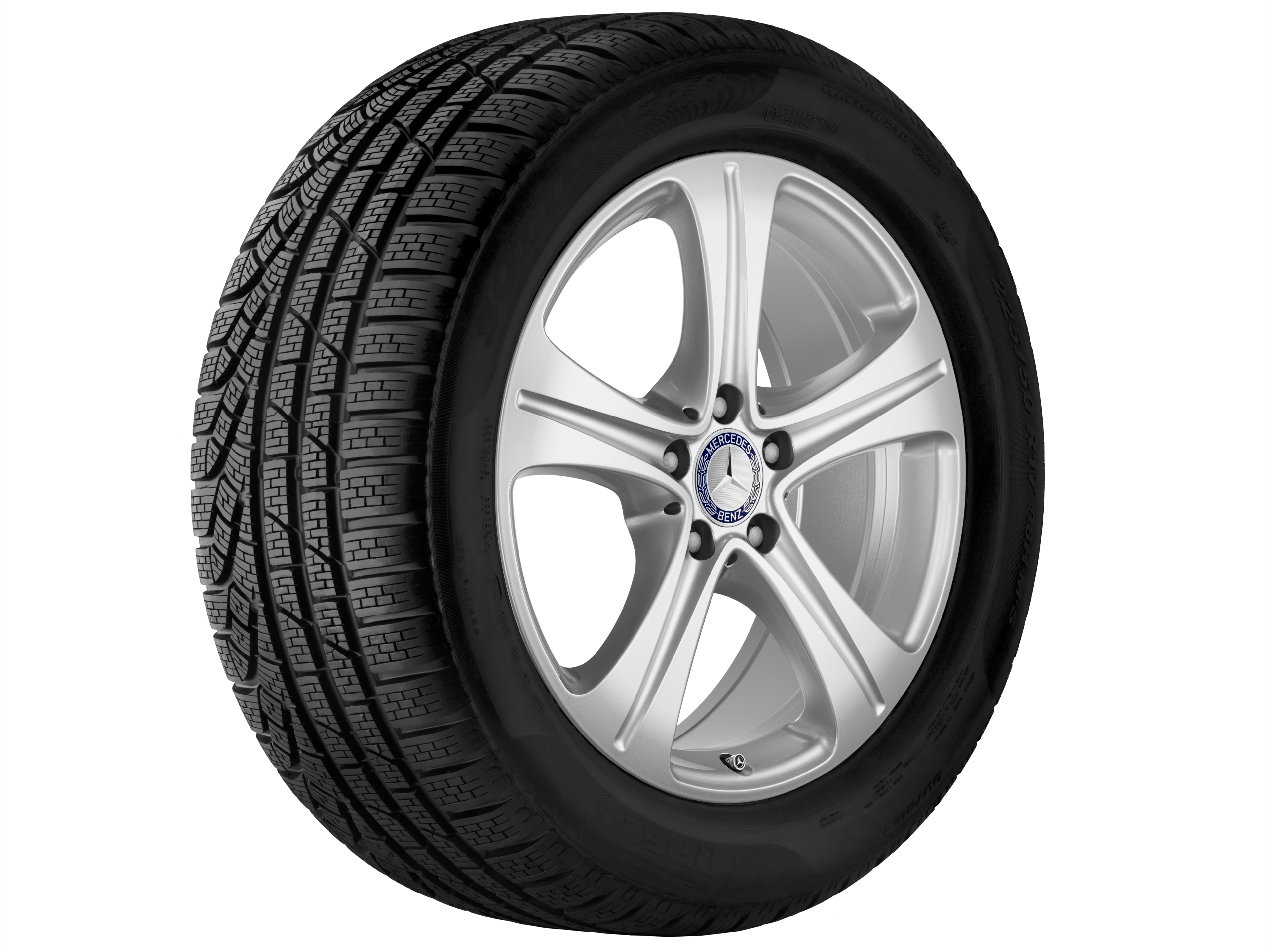 Cerchio a 5 razze, 45,7 cm (18 pollici) - 8 J x 18 ET 43, argento vanadio, verniciato
