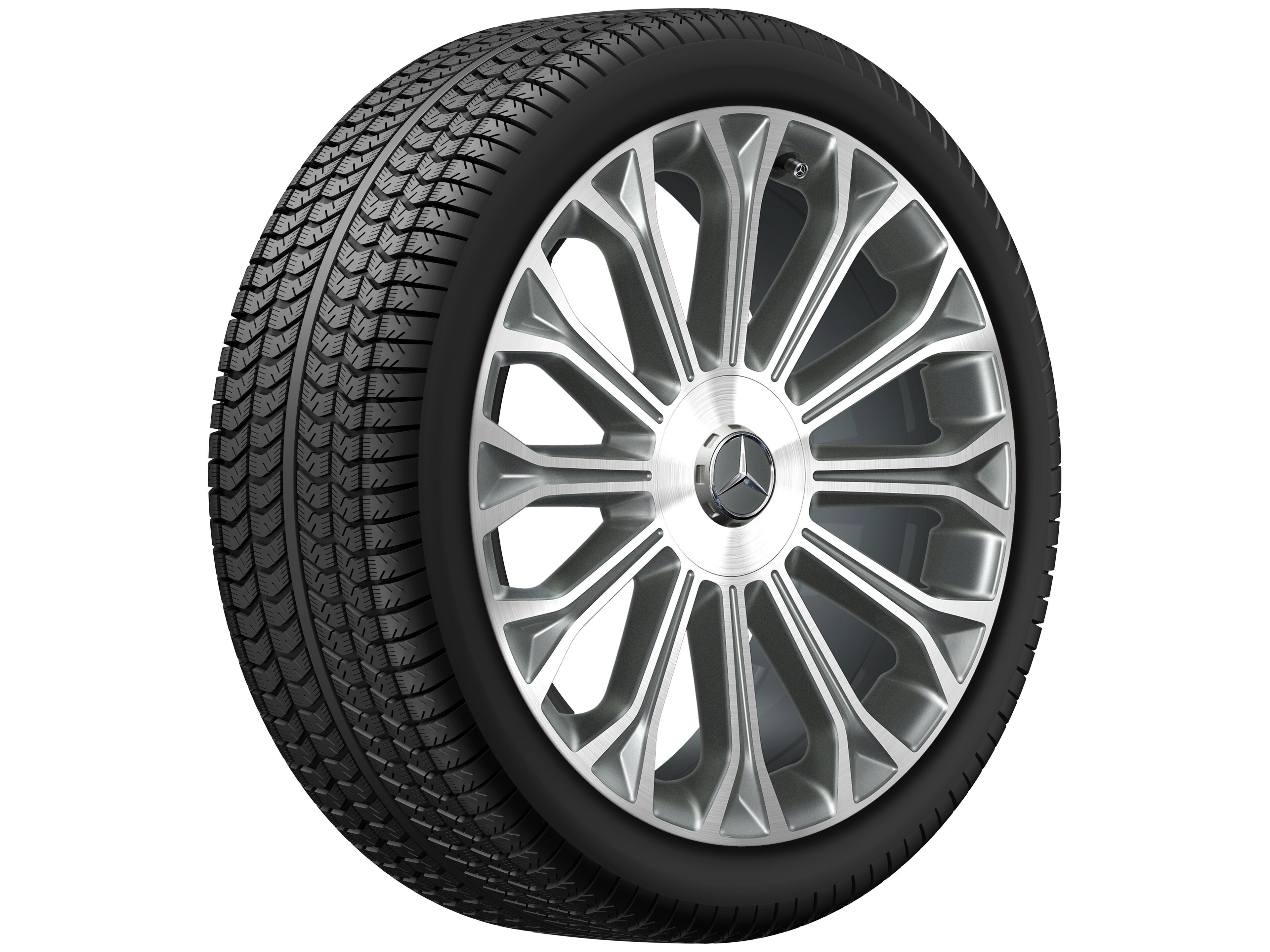 12-Speichen-Rad, 50,8 cm (20 Zoll), glanzgedreht - 8,5 J x 20 ET 36, grau Himalaya, glanzgedreht